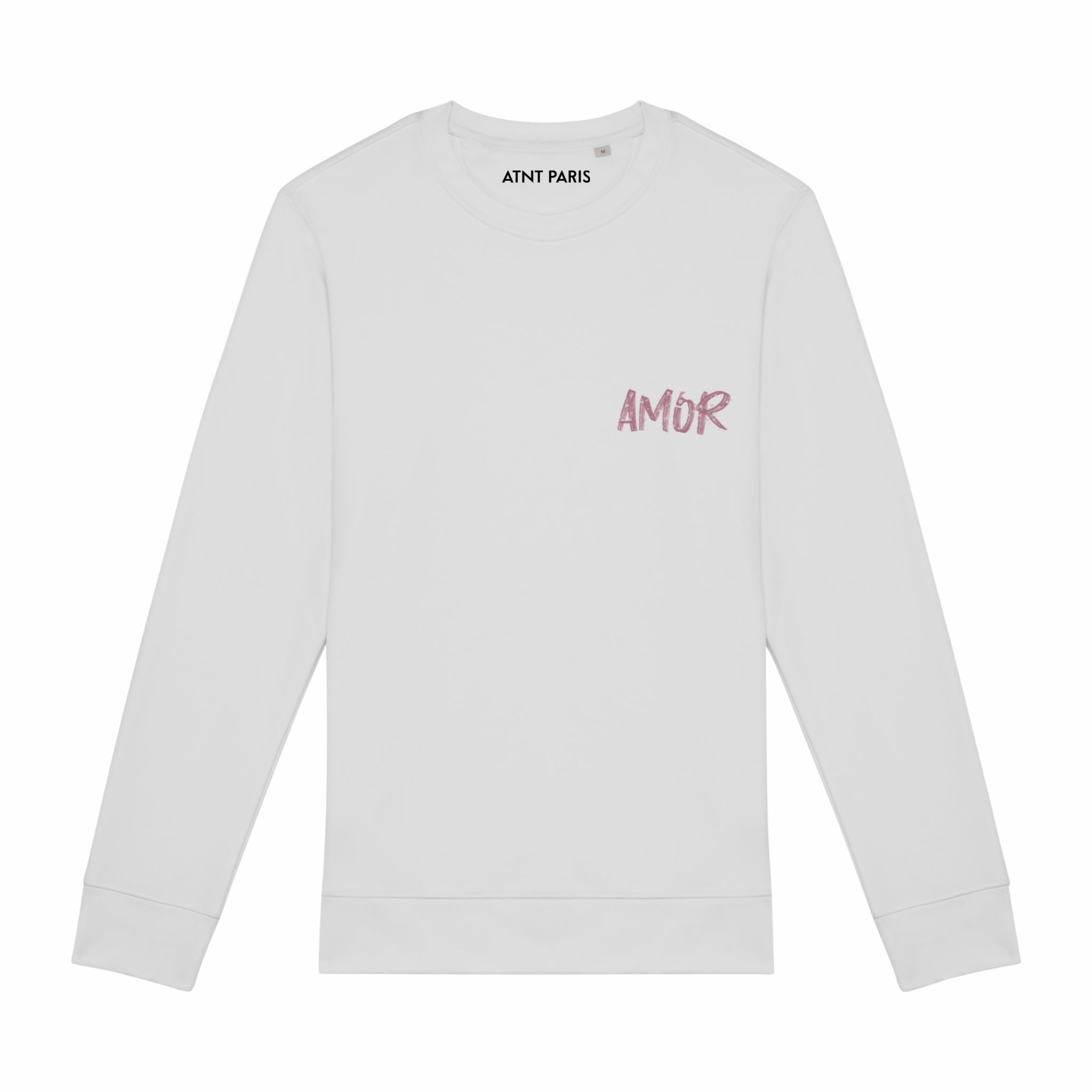 Sweat-shirt Unisexe à Col Rond Amor Blanc