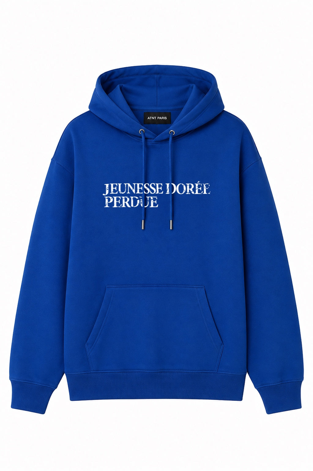 Sweat à Capuche Bleu Roi « Jeunesse Dorée Perdue » – ATNT Paris