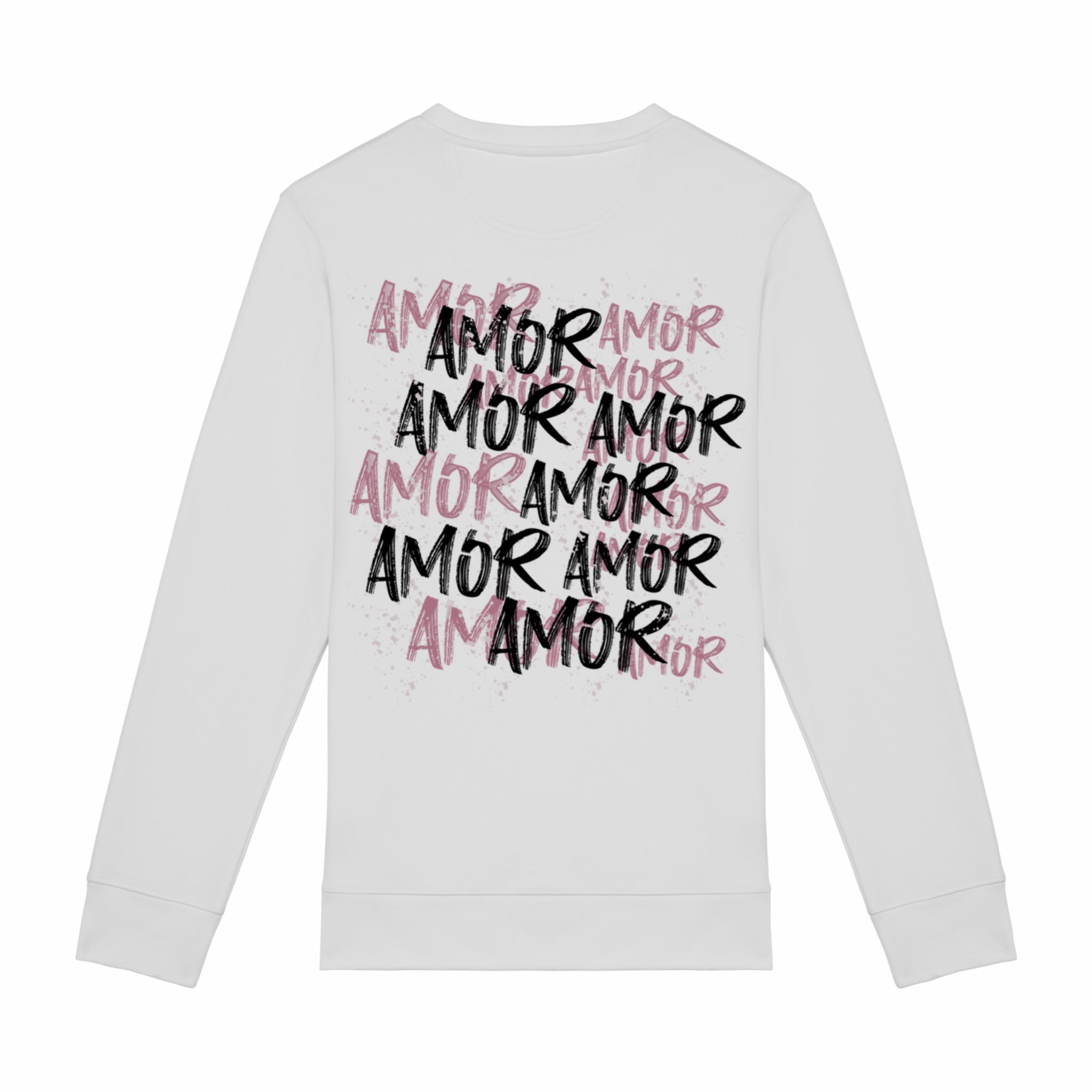 Sweat-shirt Unisexe à Col Rond Amor Blanc