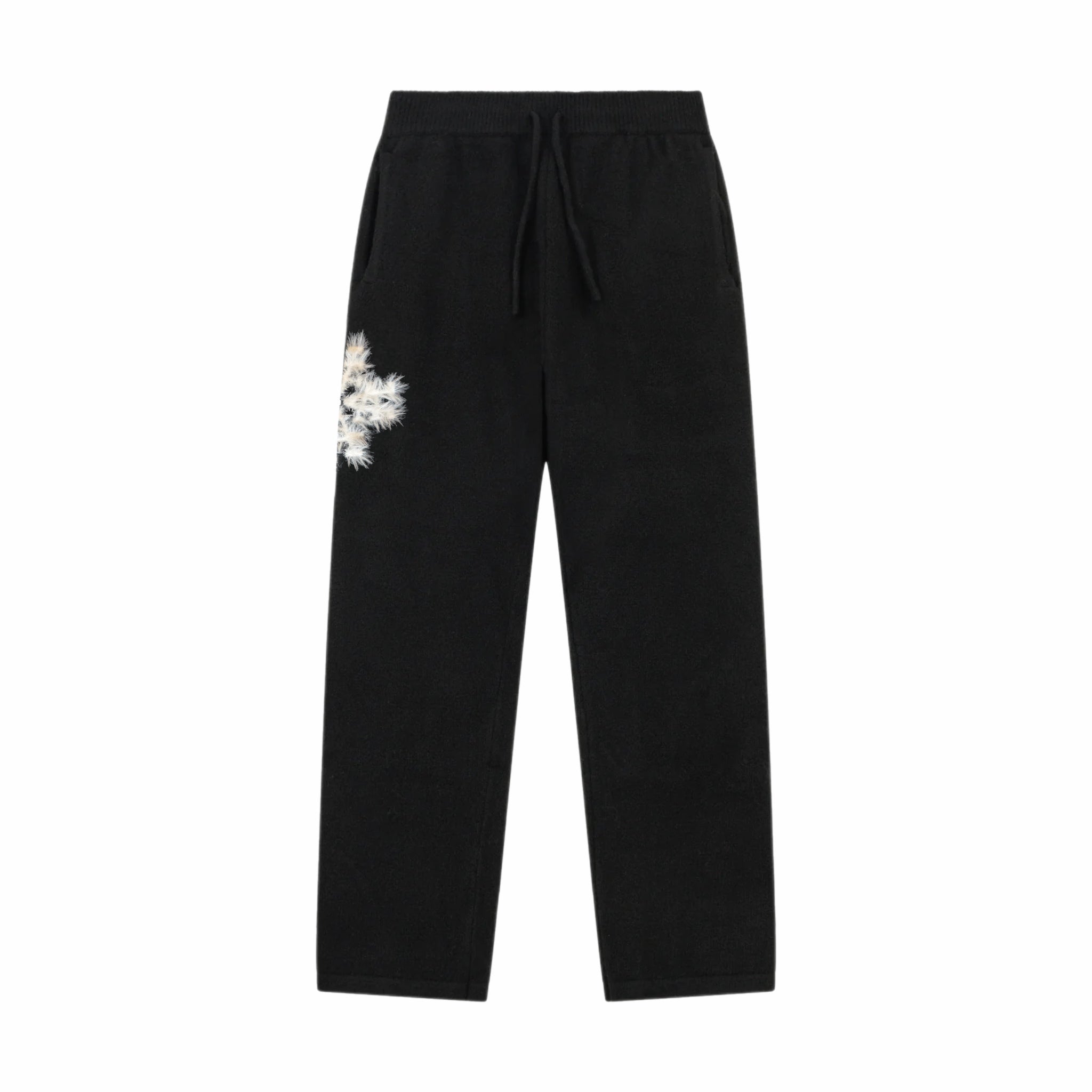 Pantalon de jogging en maille fluffy monogramme signature noir