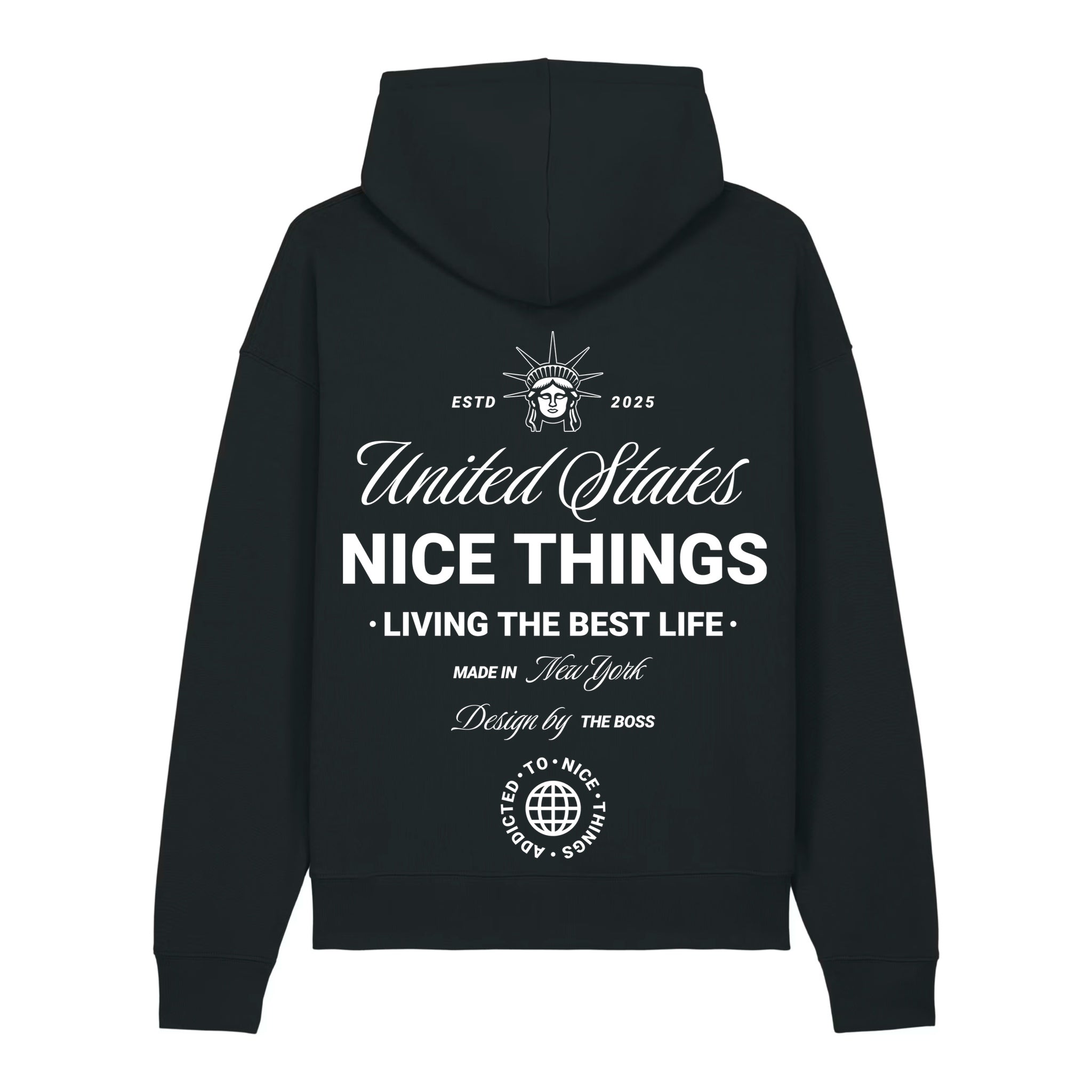 Sweat capuche oversize Noir Nyc Heritage