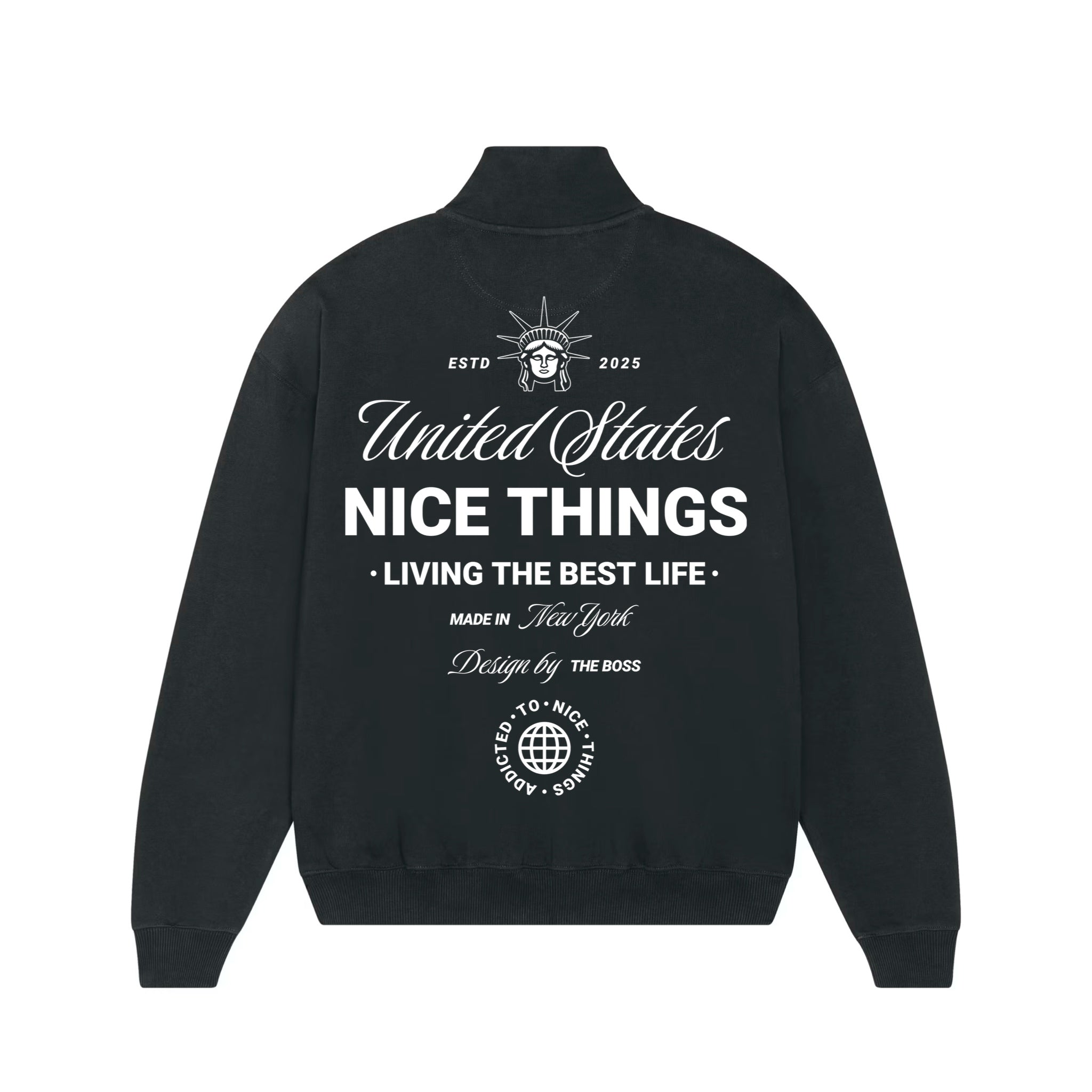 Sweat Col Trucker Noir – Nyc Héritage