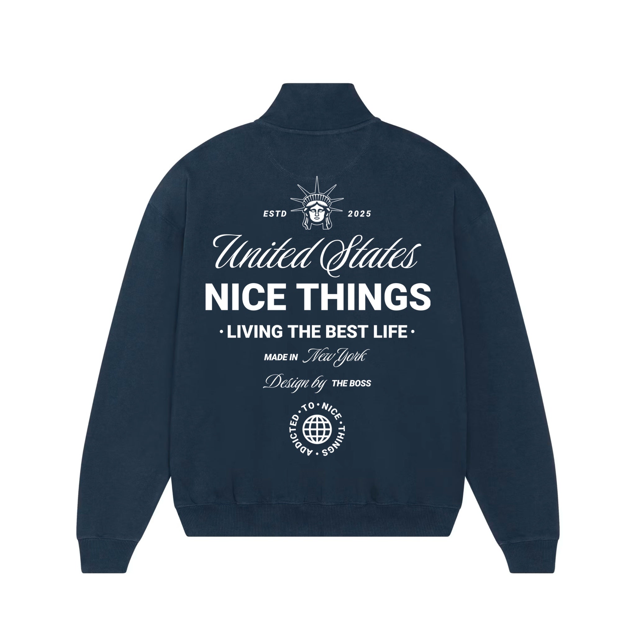 Sweat Col Trucker navy – Nyc Héritage