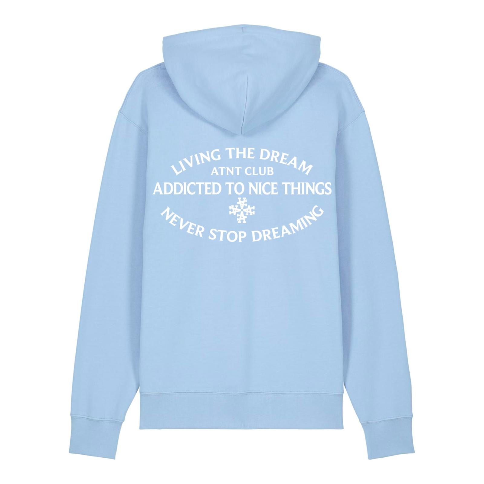 Sweat capuche Light Blue Never Stop Dreaming