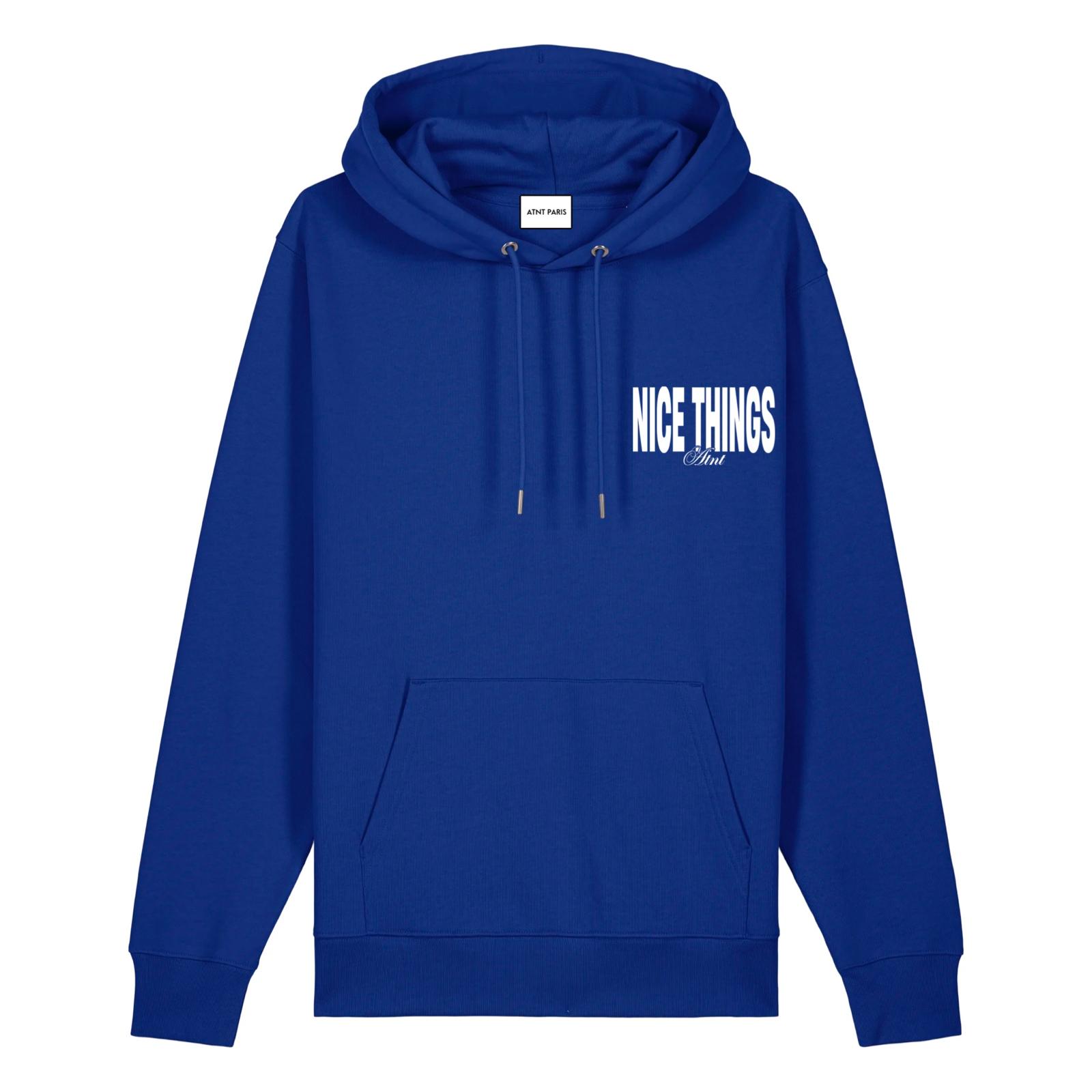 Sweat à Capuche Bleu Roi "Nice Things"
