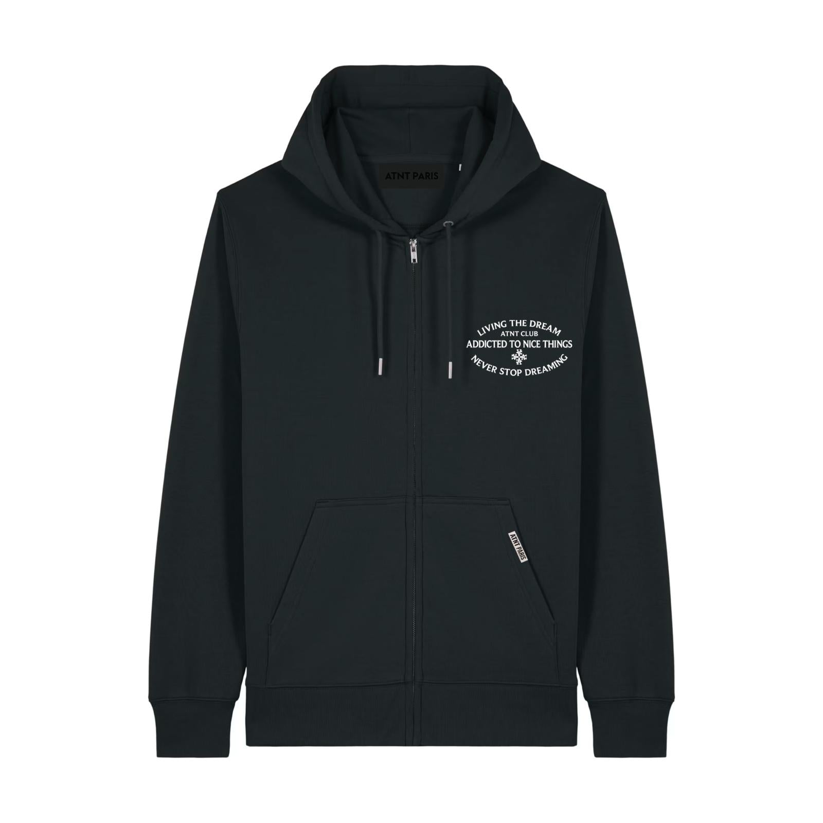 Gilet zippé Noir Never Stop Dreaming