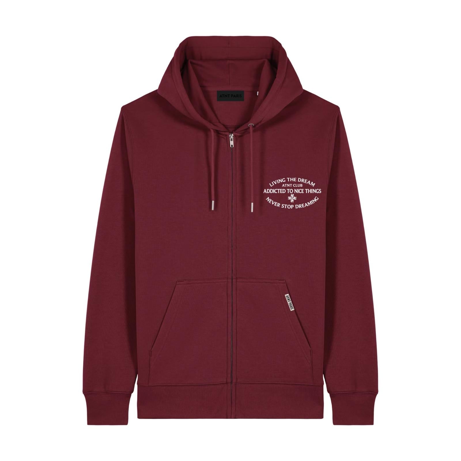 Gilet zippé Bordeaux Never Stop Dreaming