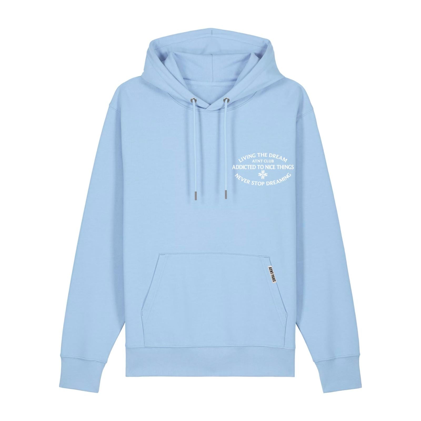 Sweat capuche Light Blue Never Stop Dreaming