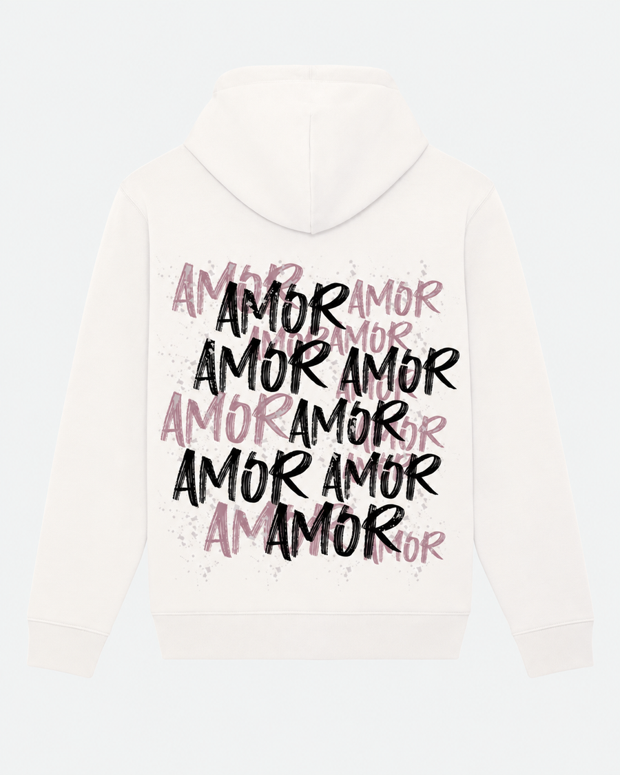 Sweat Capuche Blanc 'Amor'