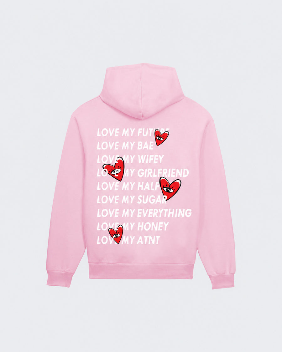 Sweat Capuche Light Pink Love Heart