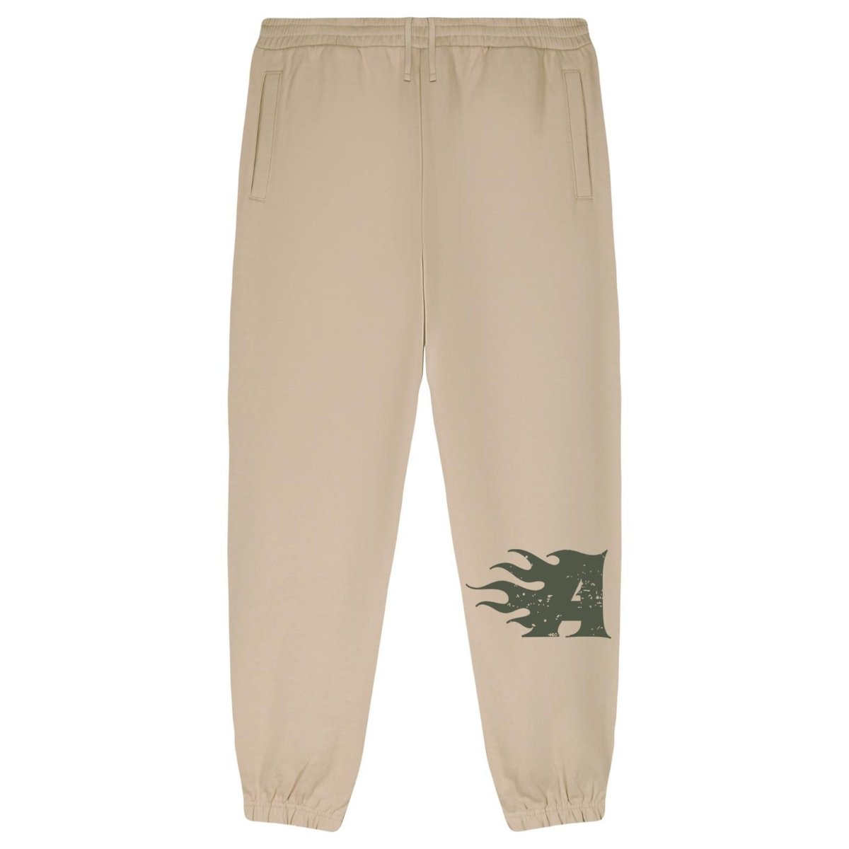 Bas de jogging beige collection break ATNT PARIS, vue de face.