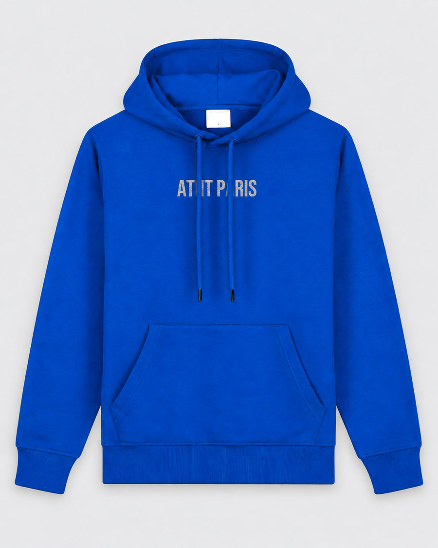 Sweat à Capuche Bleu Roi Dark Angel Strass – ATNT Paris