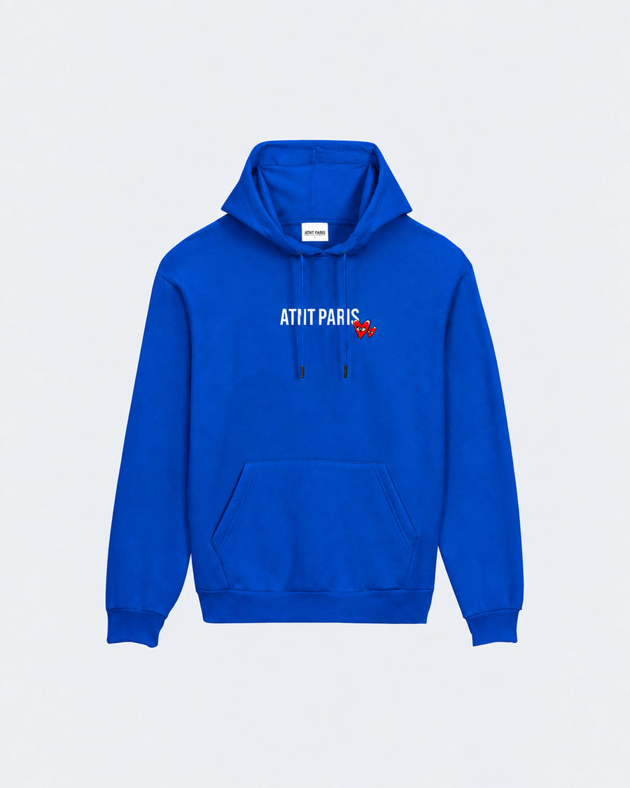 Sweat Capuche Bleu roi Love Heart