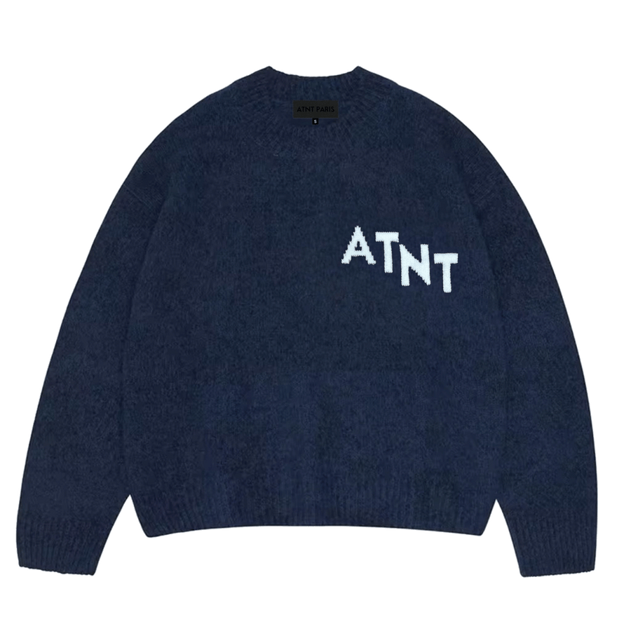 Pull Oversize Navy Effet Cachemire