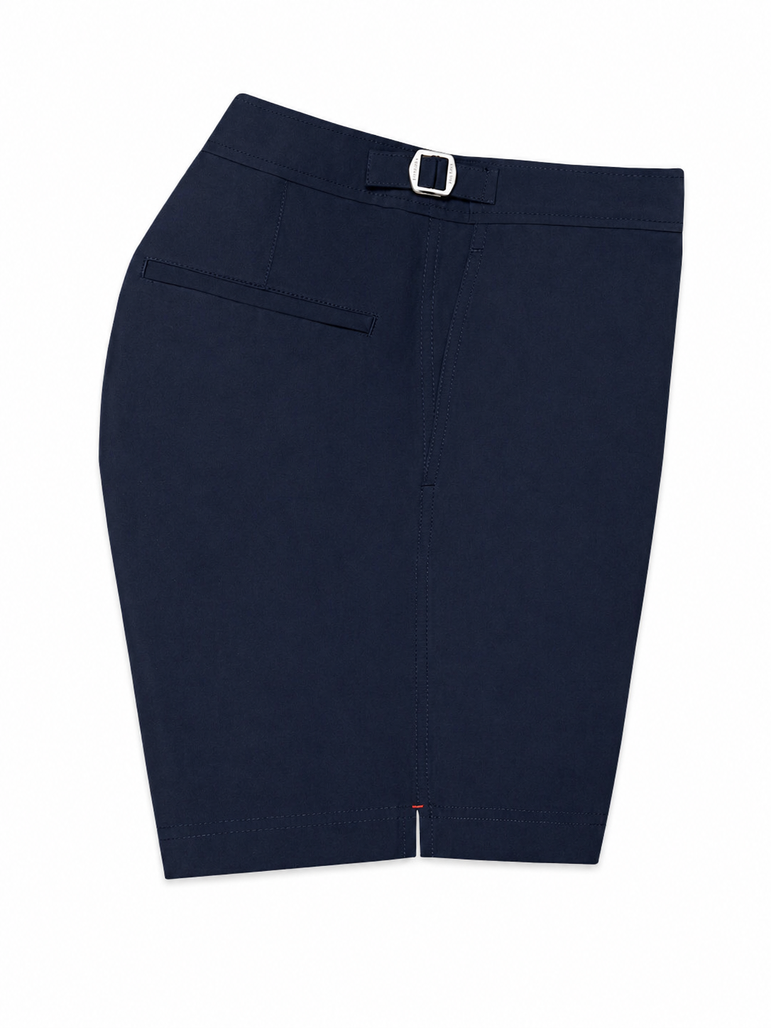 Short riviera bleu marine ATNT PARIS, vue de profil.