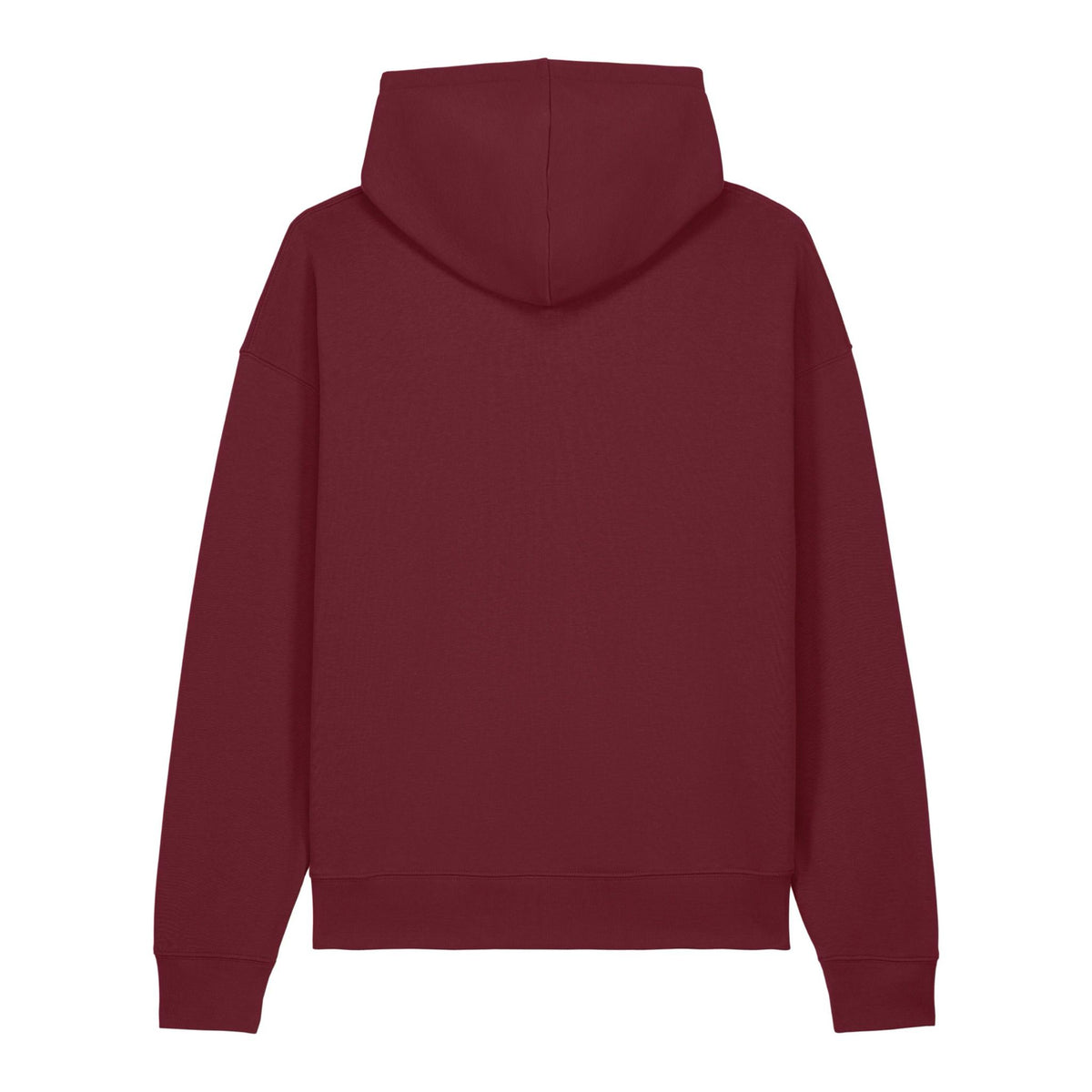 Sweat à capuche oversize signature bordeaux ATNT PARIS, vue de dos.