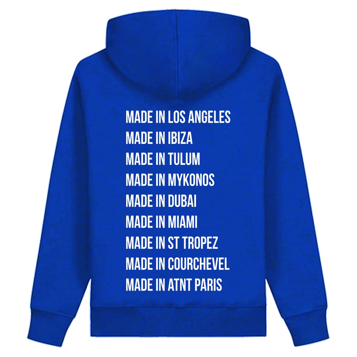 sweat capuche bleu roi atnt paris made in nouvelle collection 2025