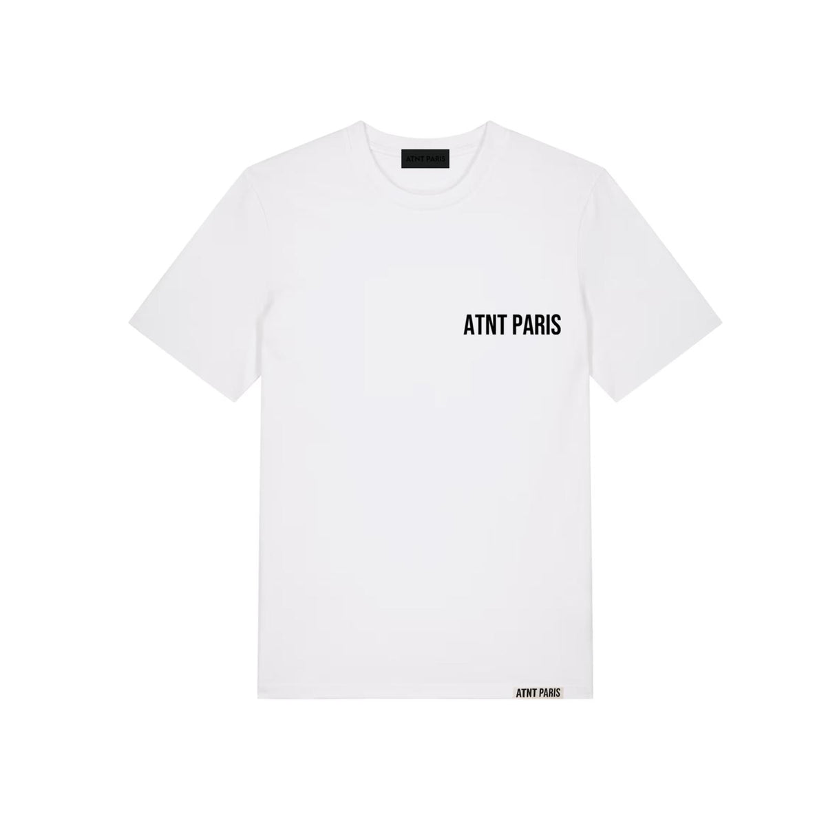 T-shirt classique blanc essentials ATNT PARIS, vue de face.