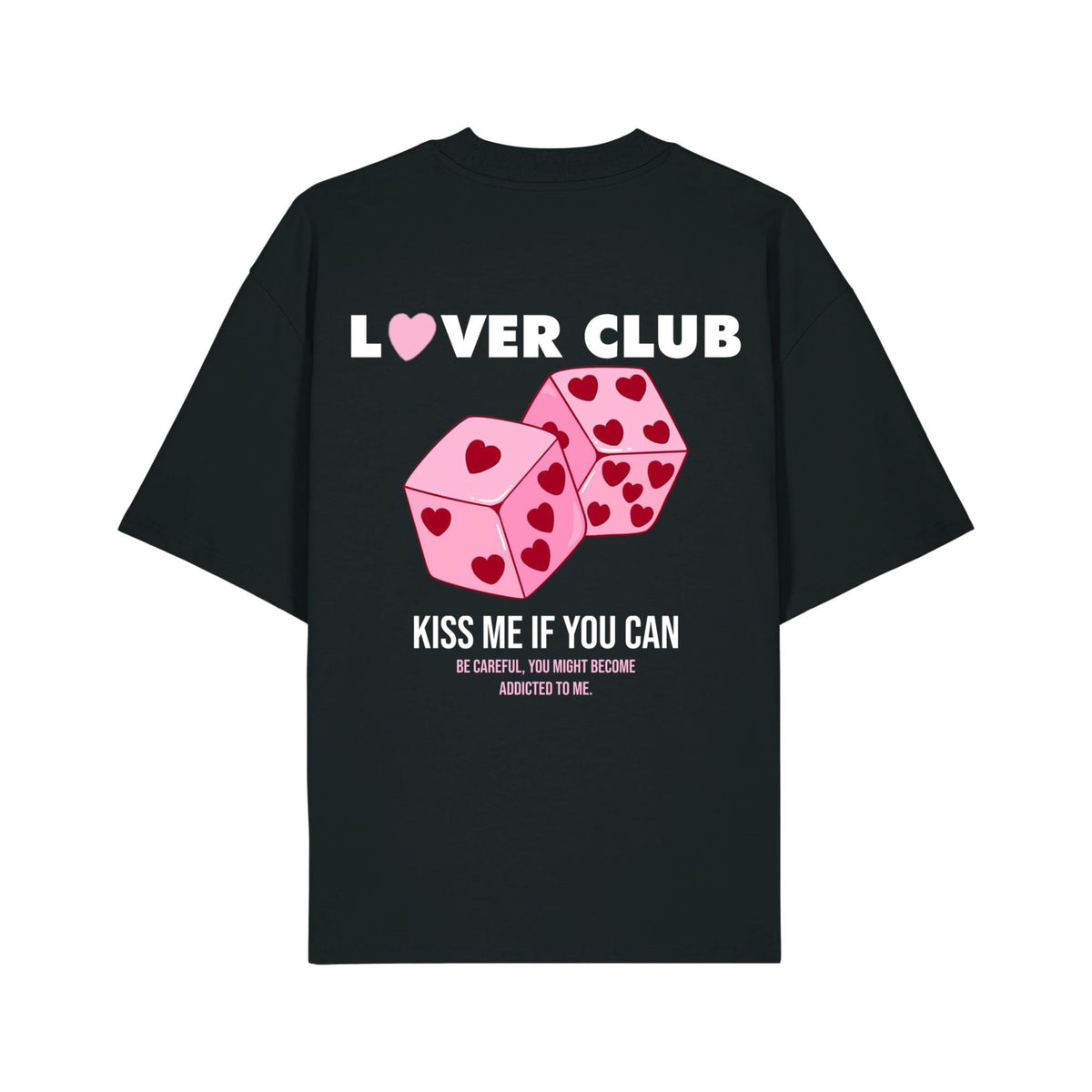 T-shirt unisexe lover club noir ATNT PARIS, vue de dos.