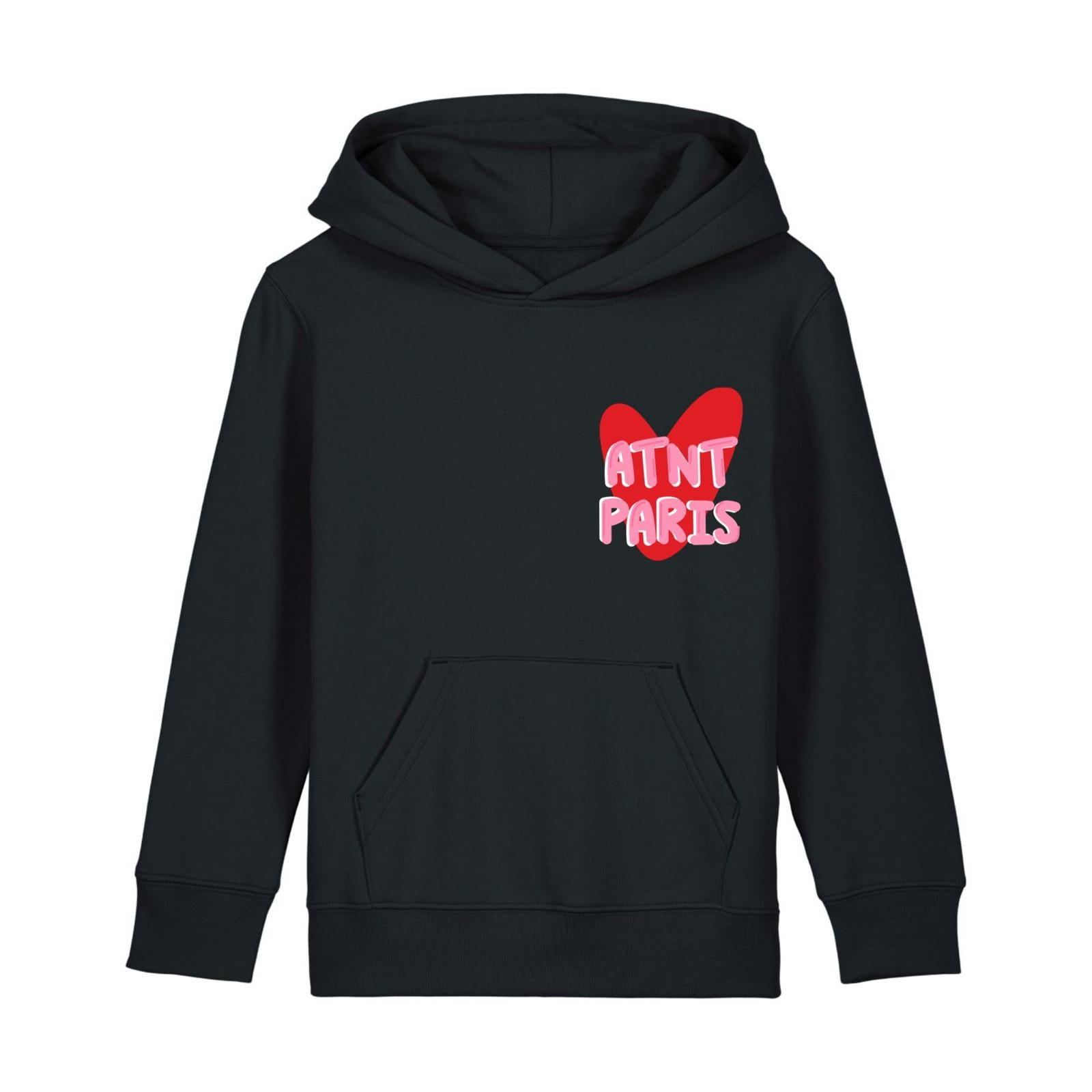 sweat capuche noir enfant trust love | atnt paris
