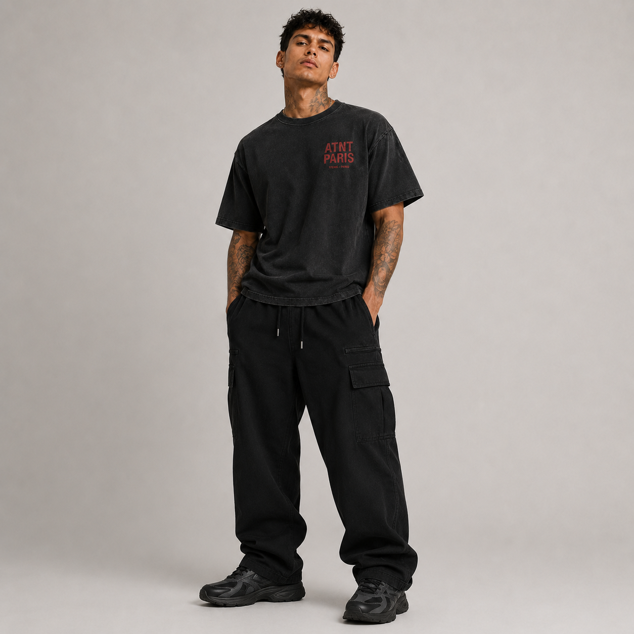 T-shirt Washed Black ATNT Paris 17ème — Remember Edition