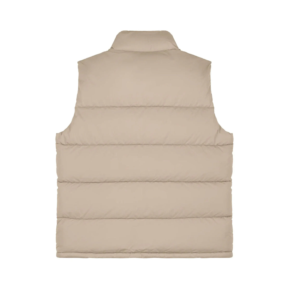 Veste doudoune puffer sans manche oversize beige Arc de Triomphe ATNT PARIS, vue de dos.