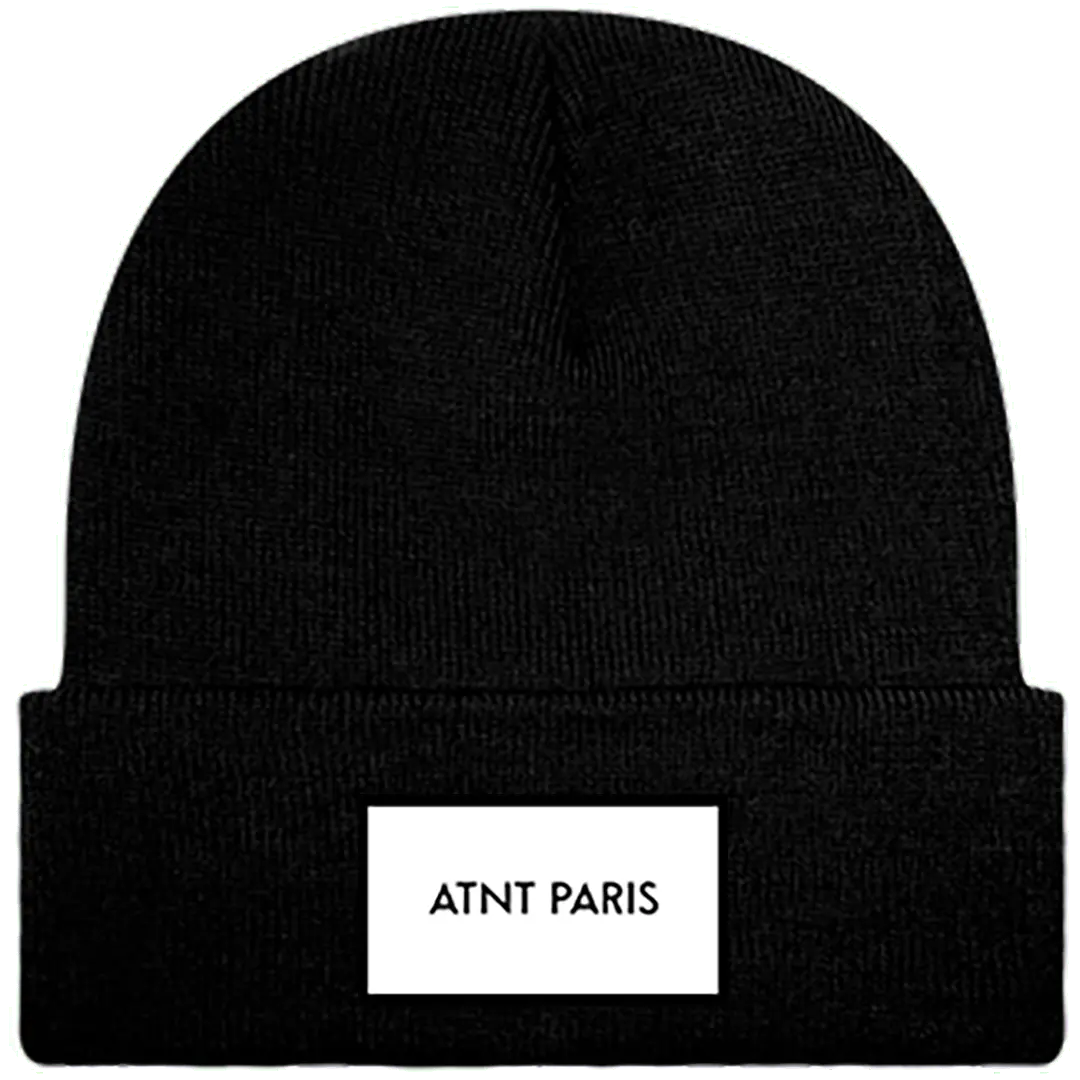 Bonnet Noir à Revers Atnt Paris