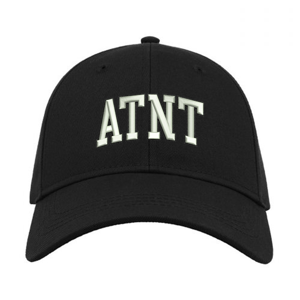 Casquette baseball noir atnt college ATNT PARIS, vue de face.