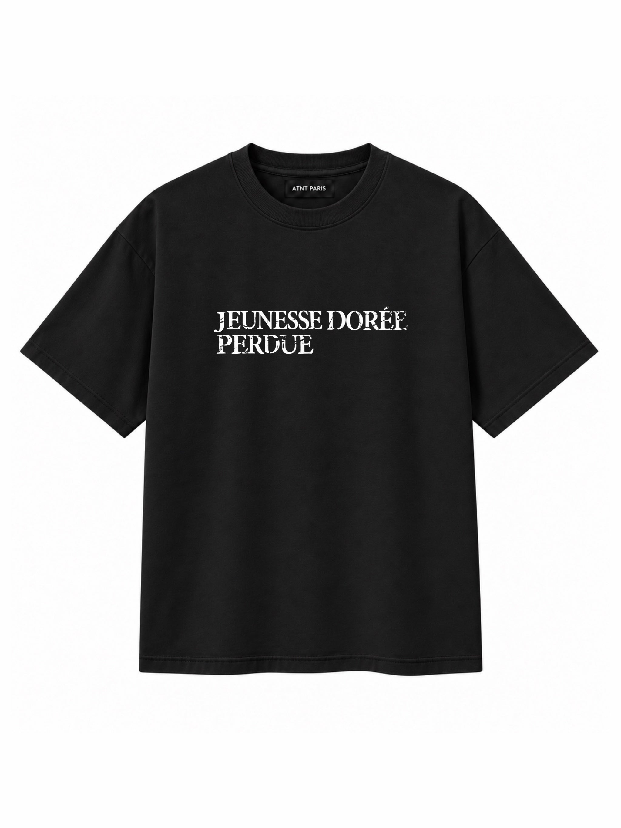 T-shirt Noir « Jeunesse Dorée Perdue » – ATNT Paris