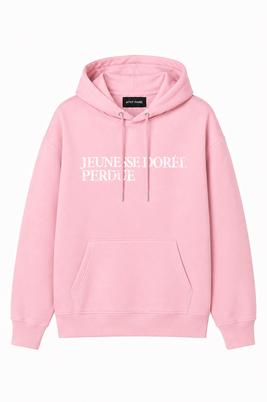 Sweat à Capuche Rose « Jeunesse Dorée Perdue » – ATNT Paris
