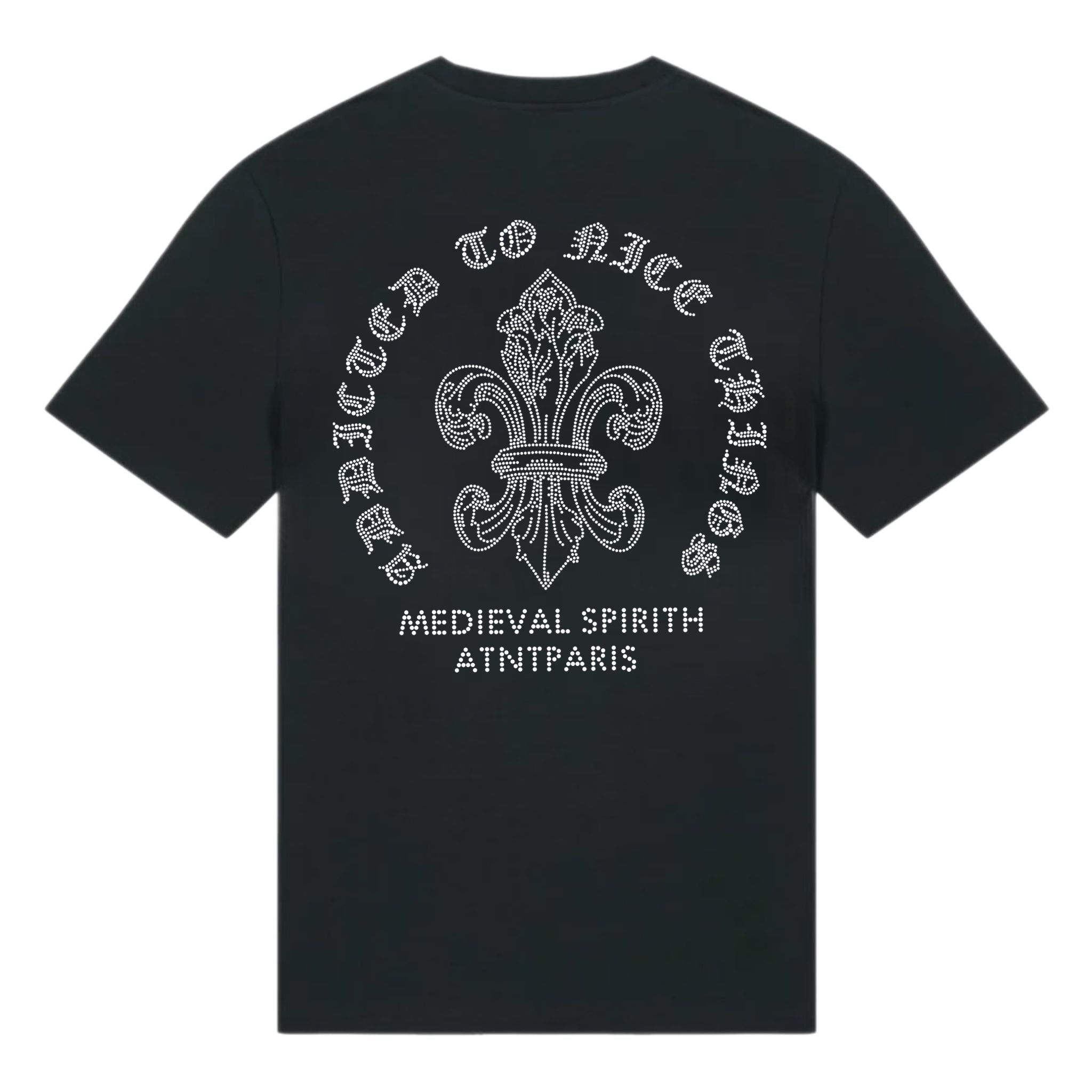 Tee shirt Noir Strass Atnt Paris medieval Spirit nouvelle collection 2025
