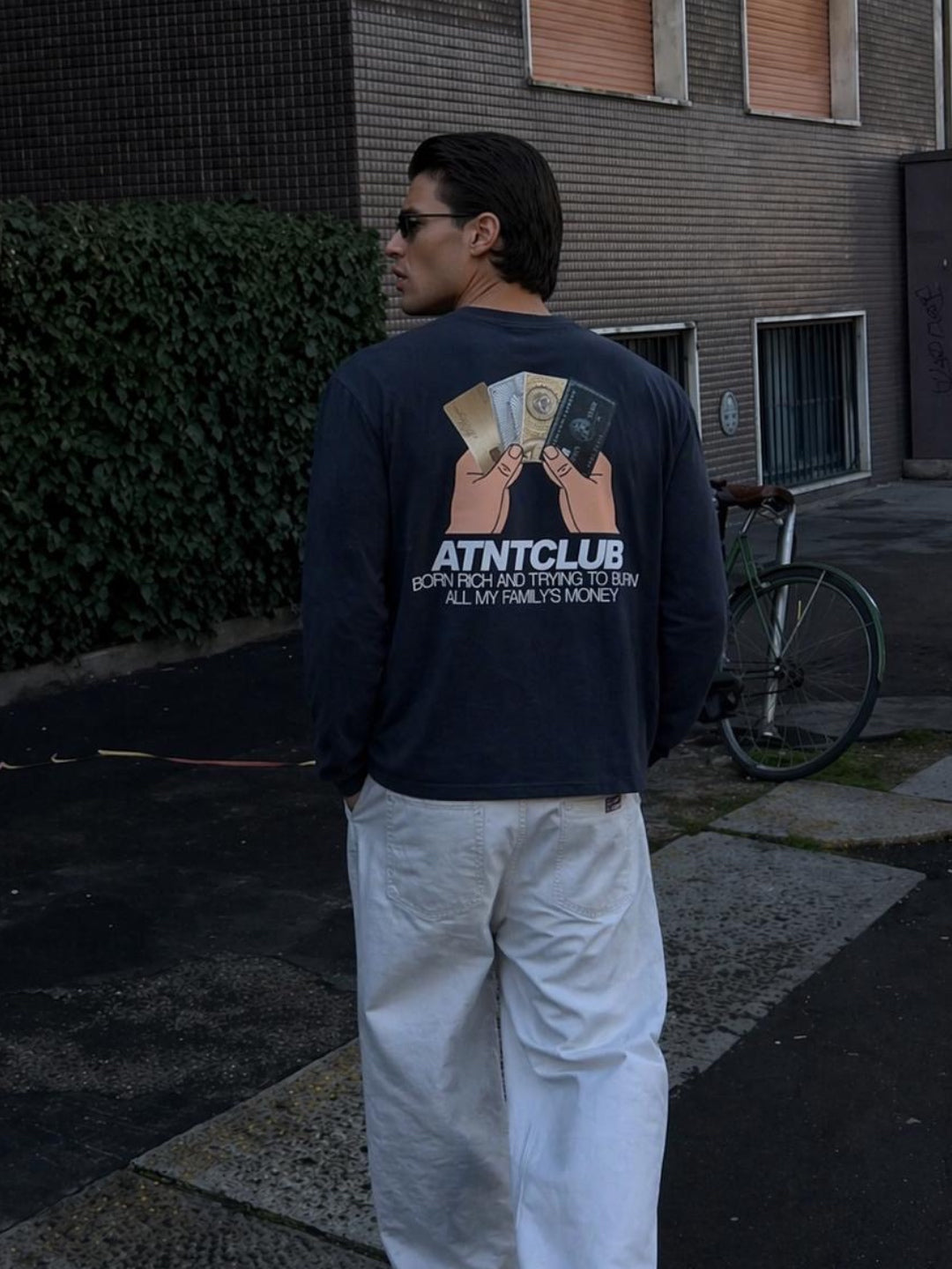 T-Shirt Manche Longue Bleu Marine Born Rich