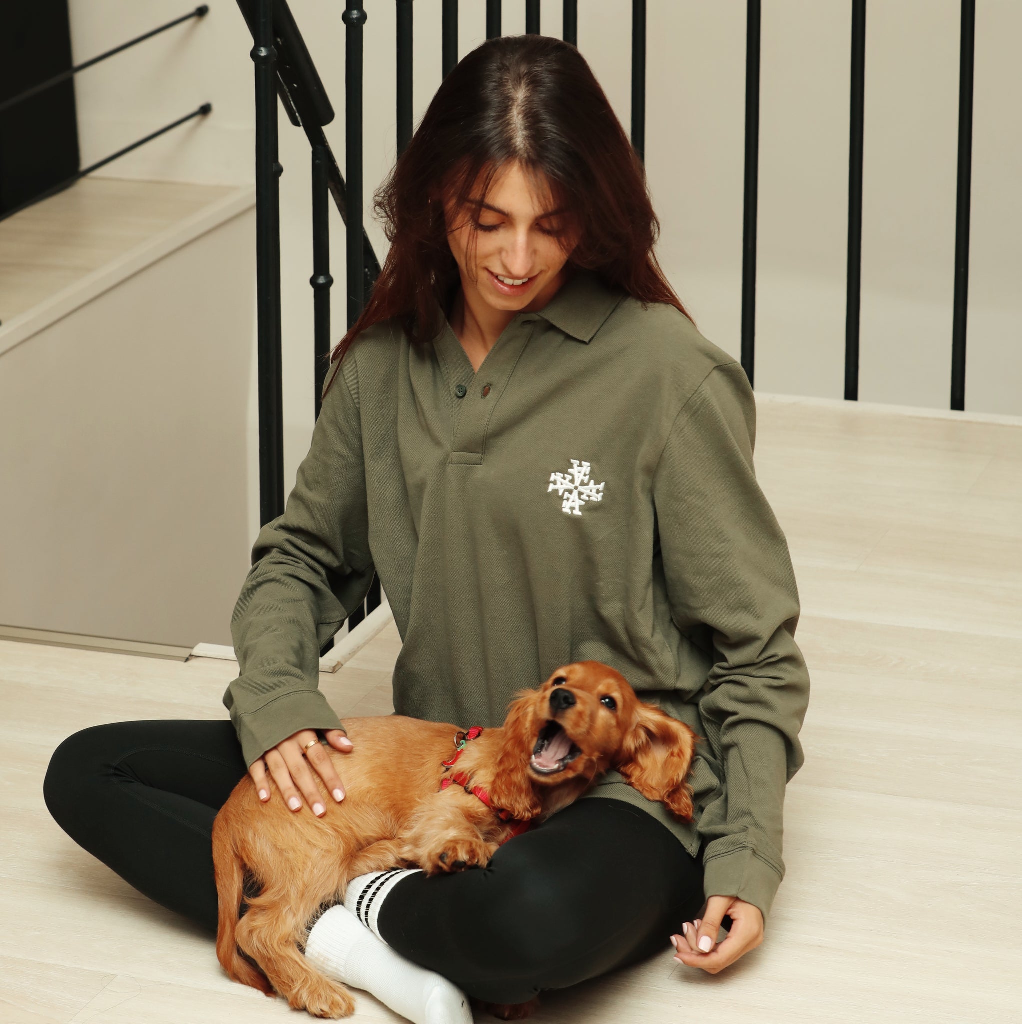 Polo Signature Khaki Manches Longues