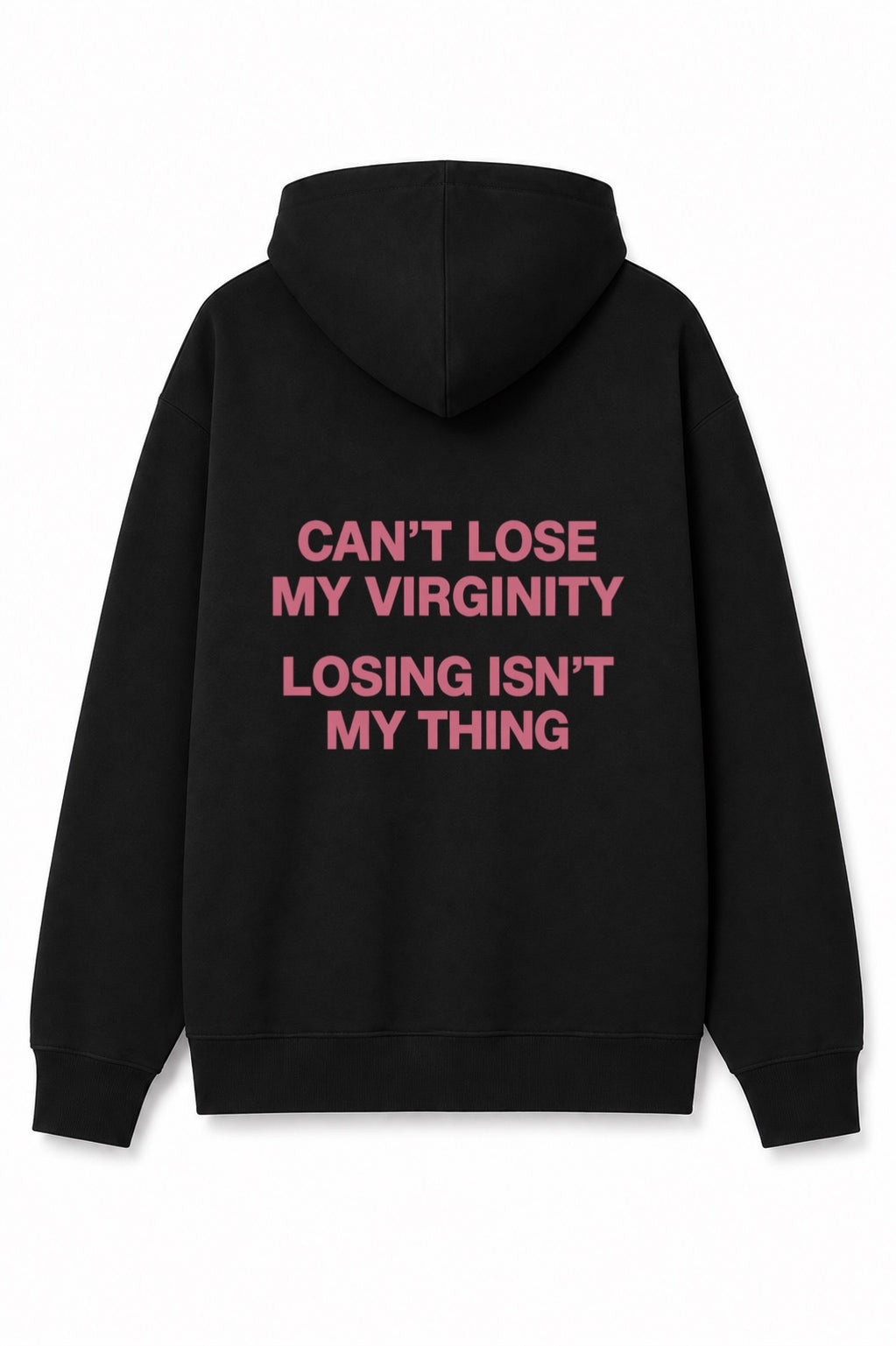 Sweat à Capuche Noir « Can't Lose My Virginity » – ATNT Paris