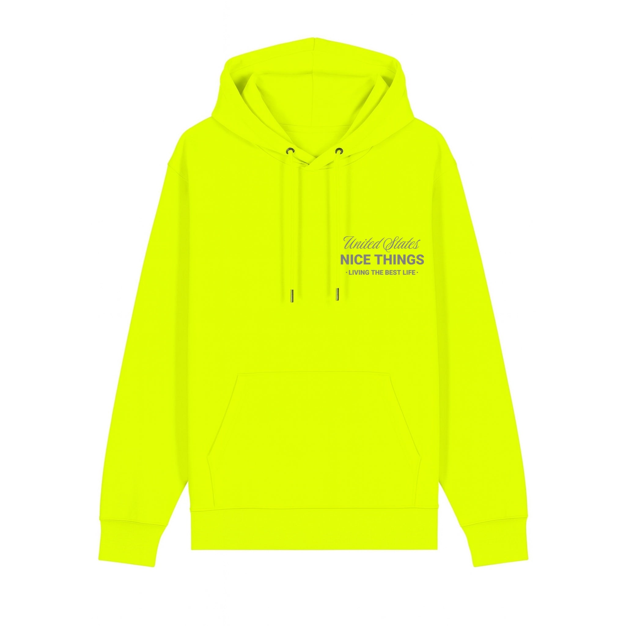 Sweat Capuche Jaune Fluo   –  NYC Héritage