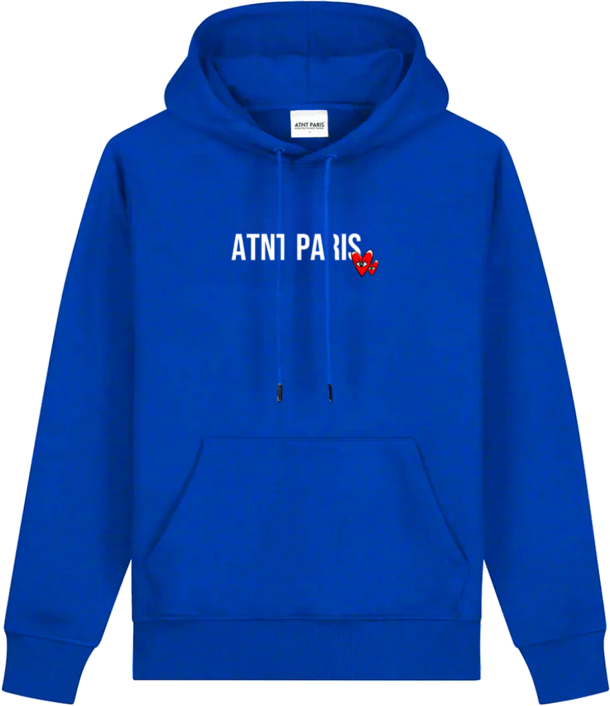 Sweat Capuche Bleu roi Love Heart – ATNT PARIS