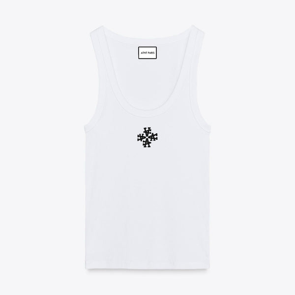 Débardeur top côtelé à bretelles