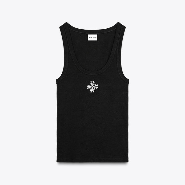 Débardeur top côtelé à bretelles