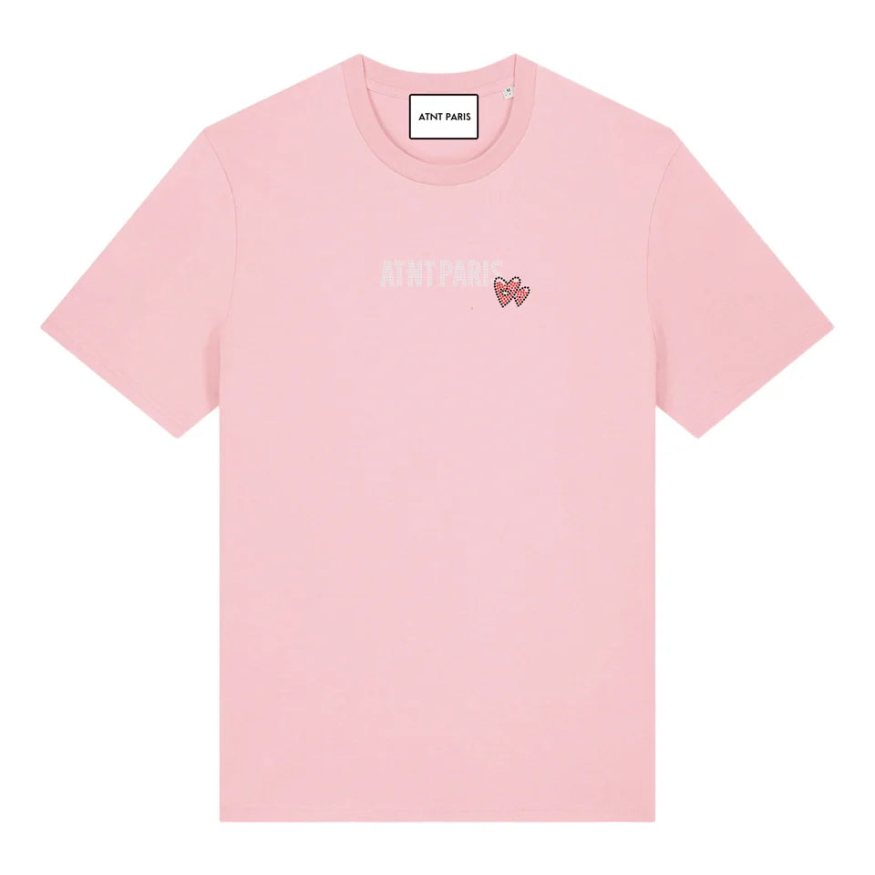 TEE SHIRT UNISEXE LOVE HEART STRASS