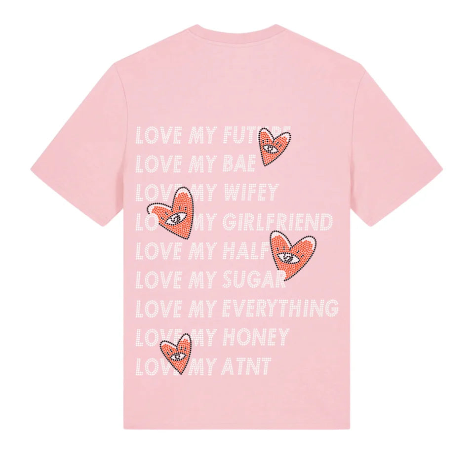 TEE SHIRT UNISEXE LOVE HEART STRASS