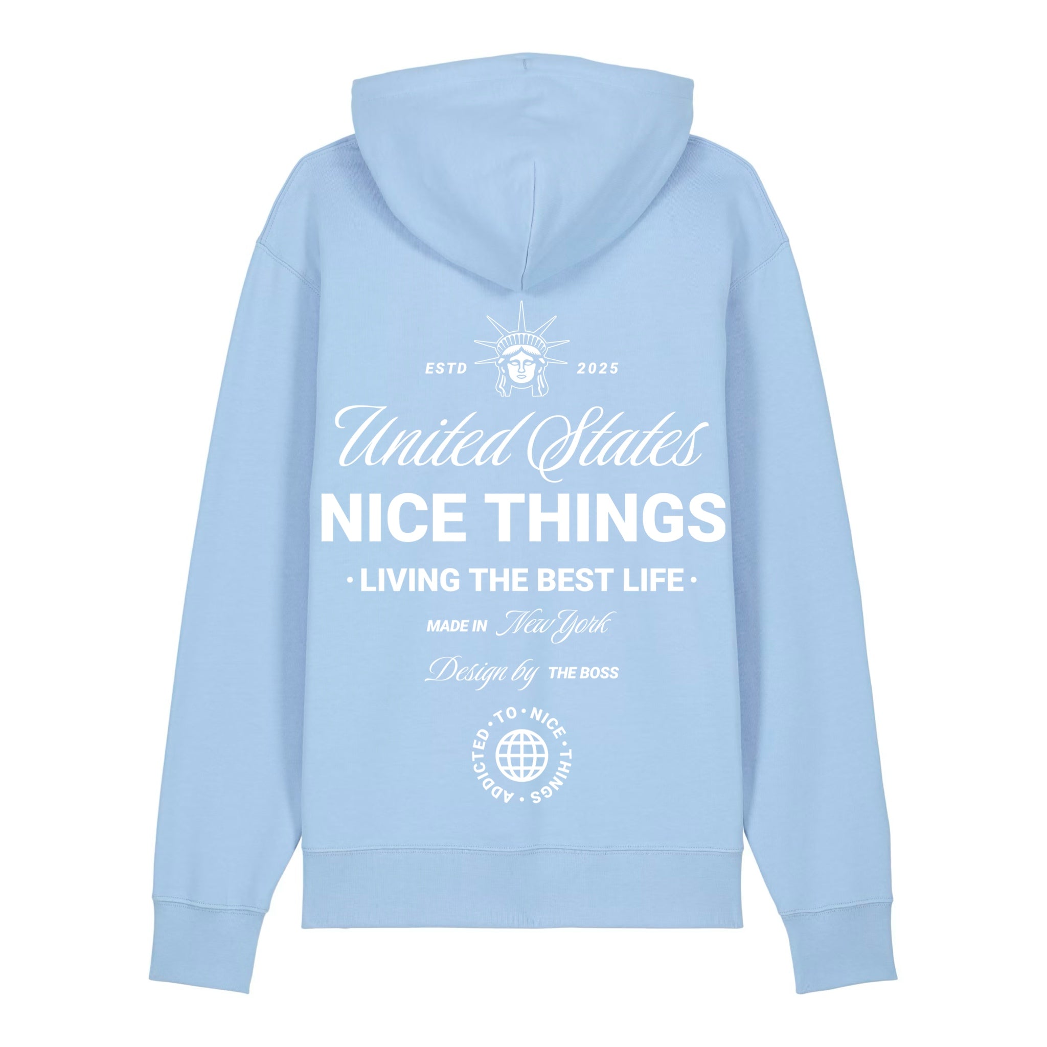 Sweat Capuche Light Blue –  Nyc Héritage