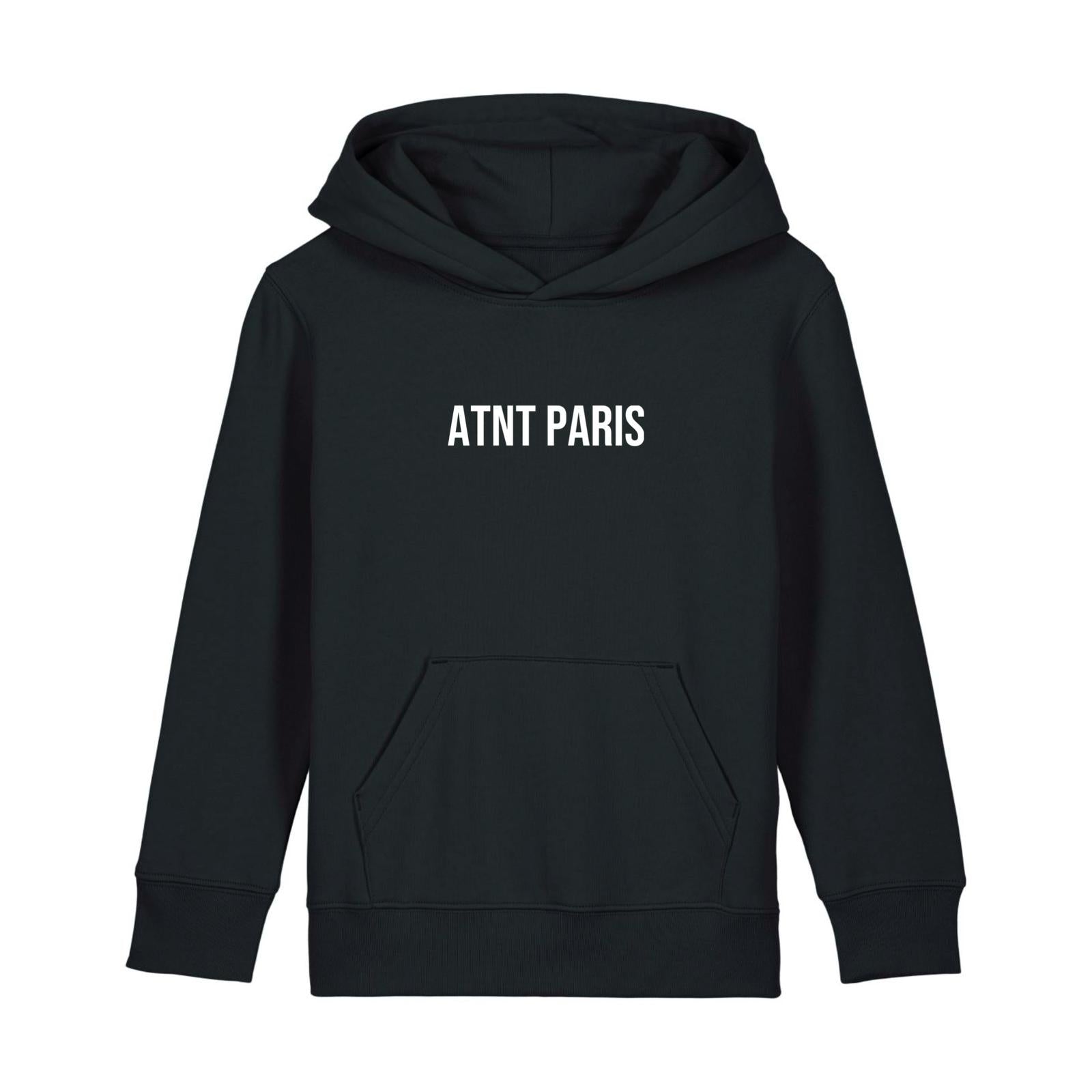 Sweat Capuche Noir Enfant Atnt Logo