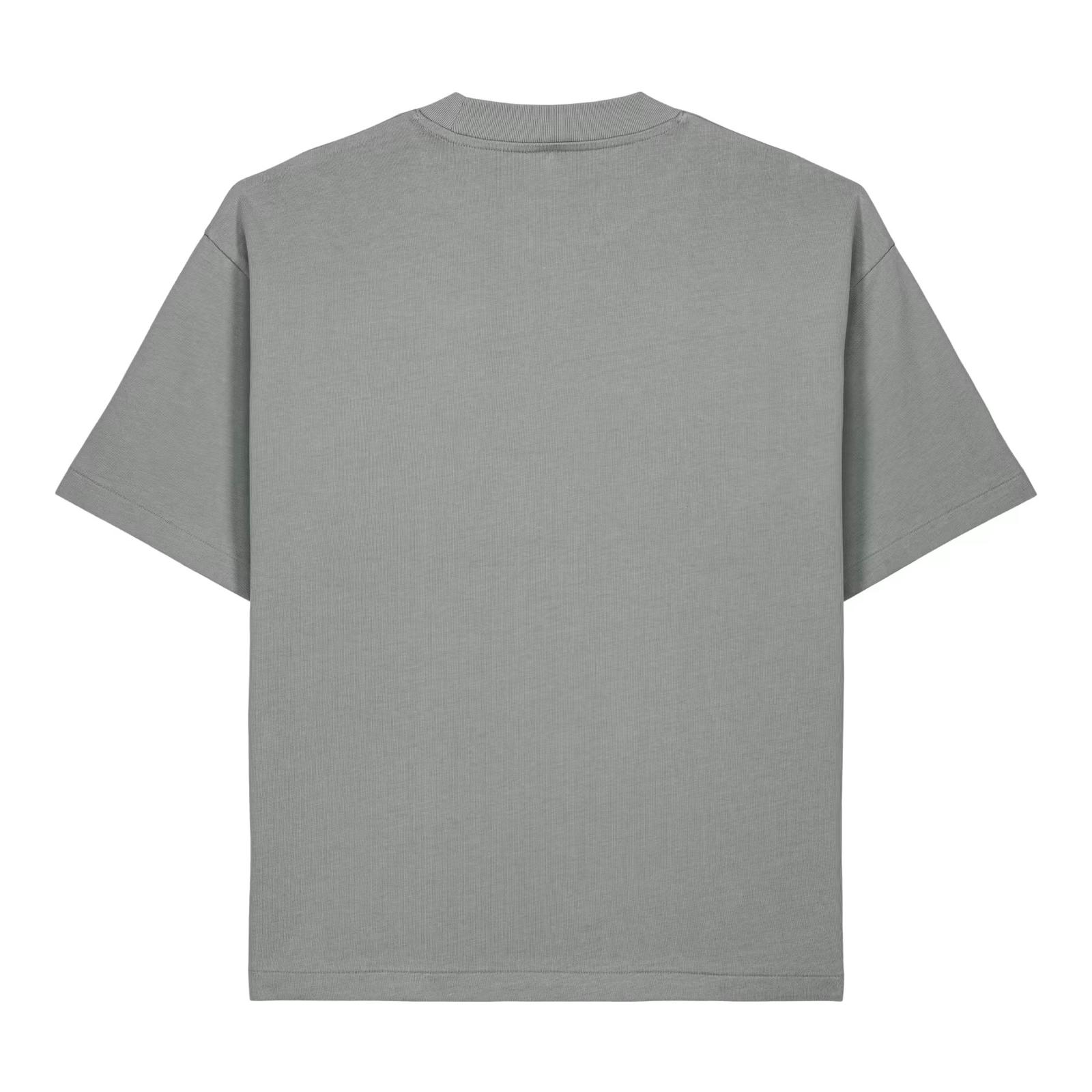 T-Shirt steel grey  Signature – Broderie blanche iconique
