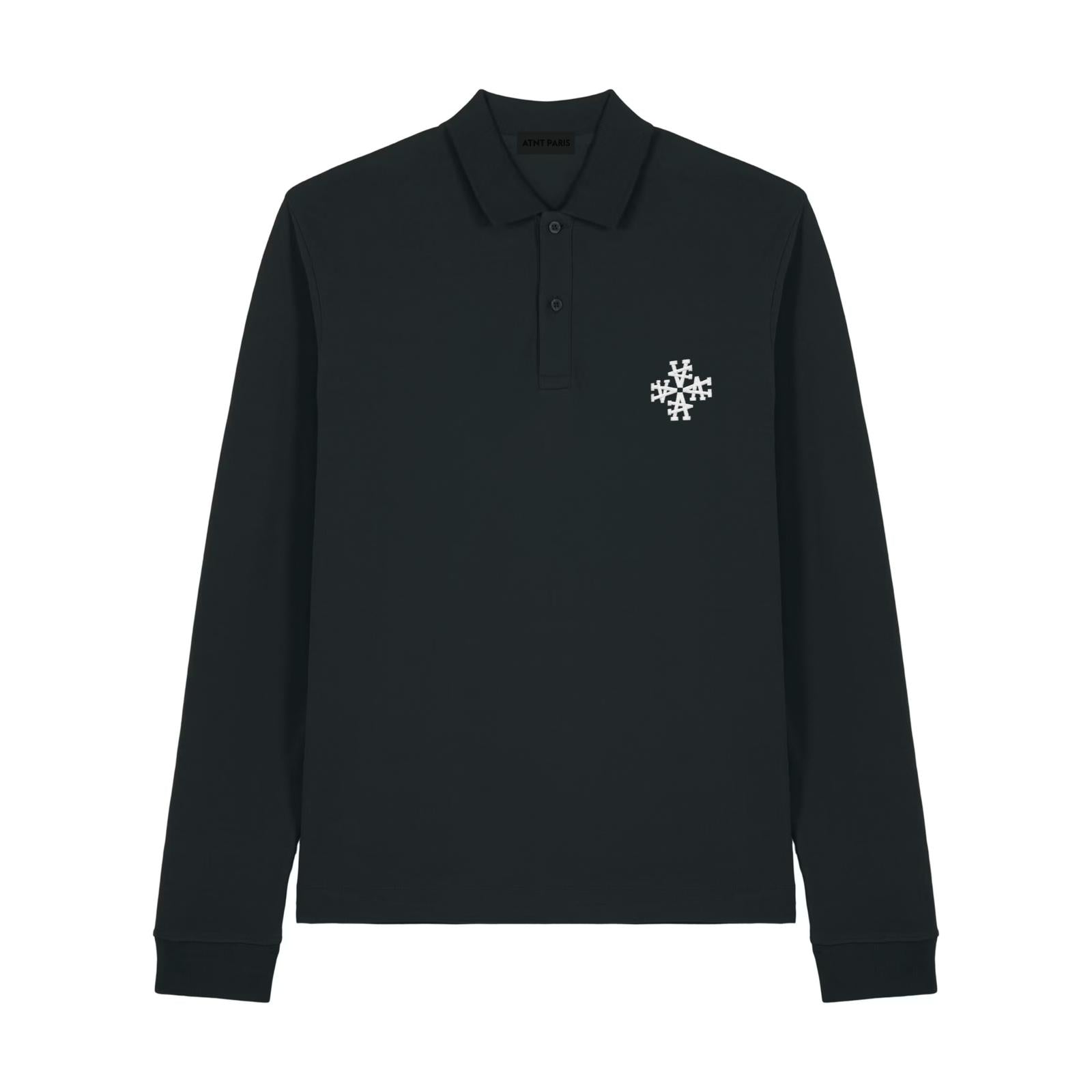 Polo Signature Noir Manches Longues