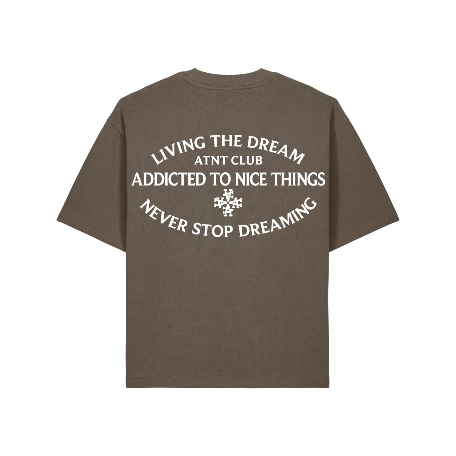 T-Shirt oversize Mocha Never Stop Dreaming