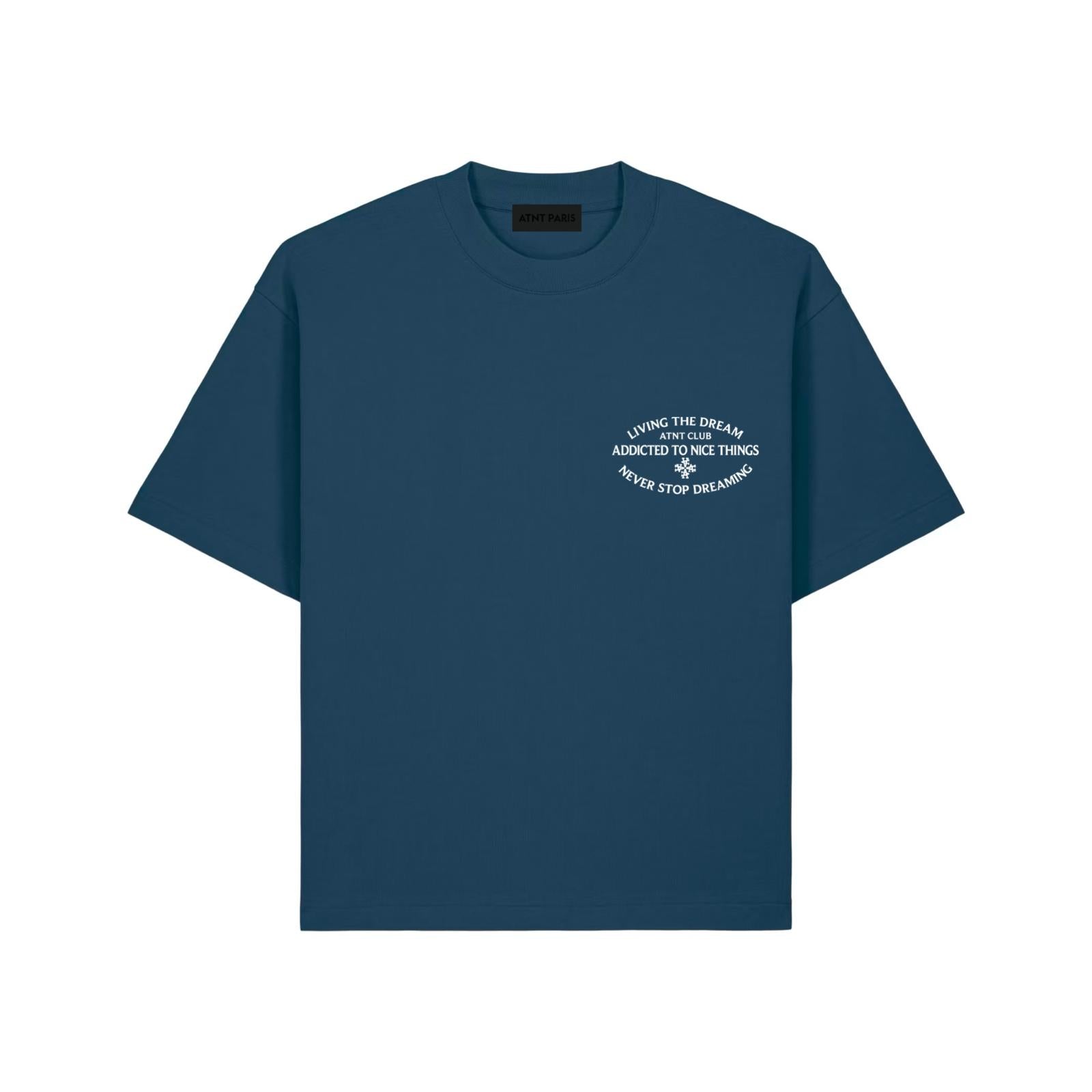 T-Shirt oversize bleu pétrole Never Stop Dreaming
