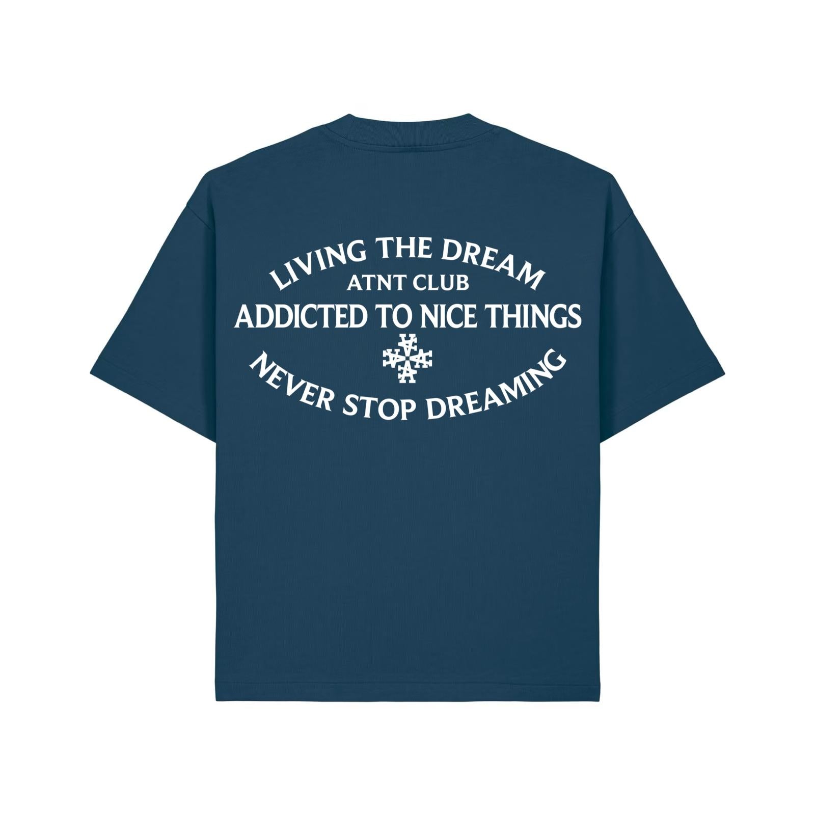 T-Shirt oversize bleu pétrole Never Stop Dreaming