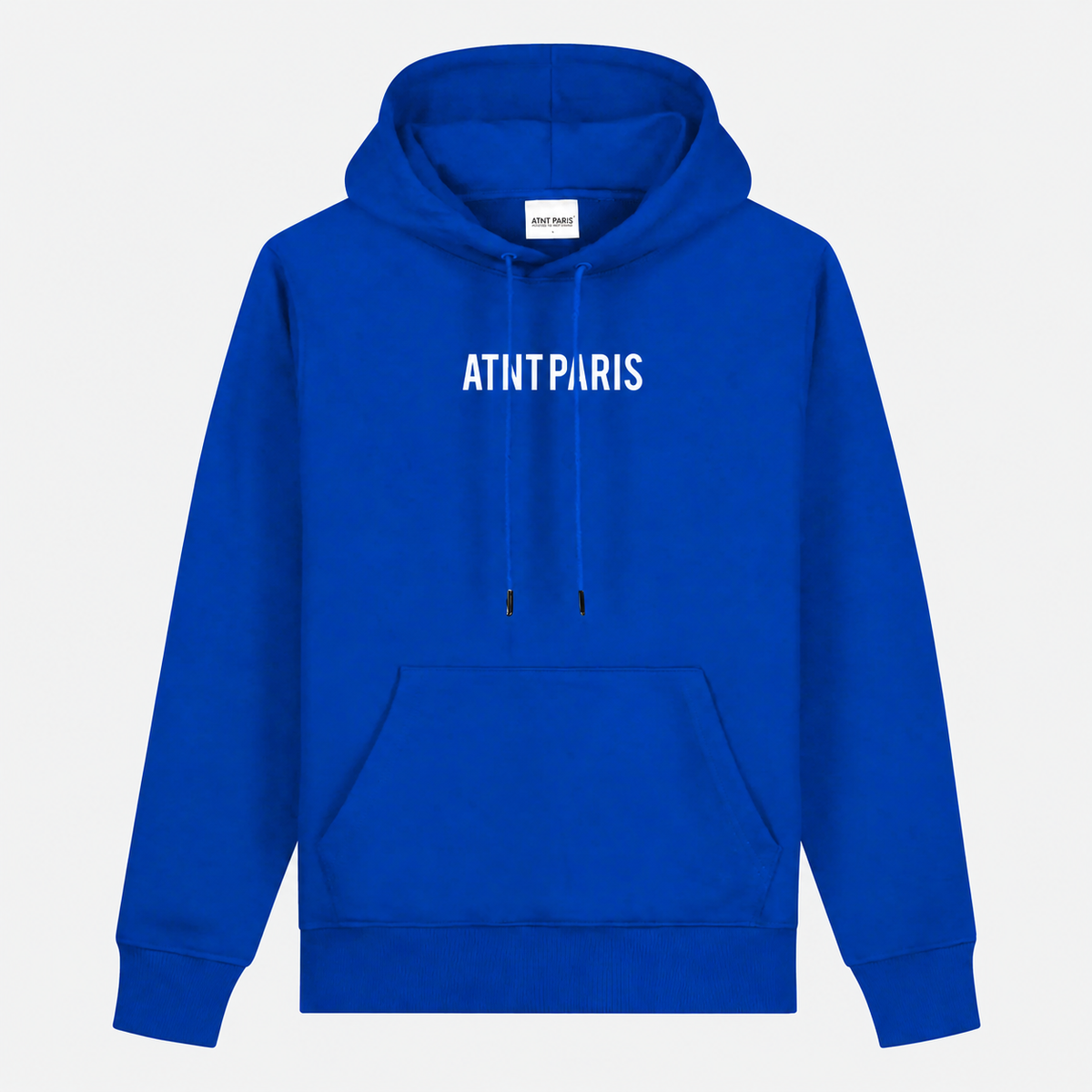 Sweat Love Flower bleu roi ATNT Paris, vue de face sur fond gris neutre