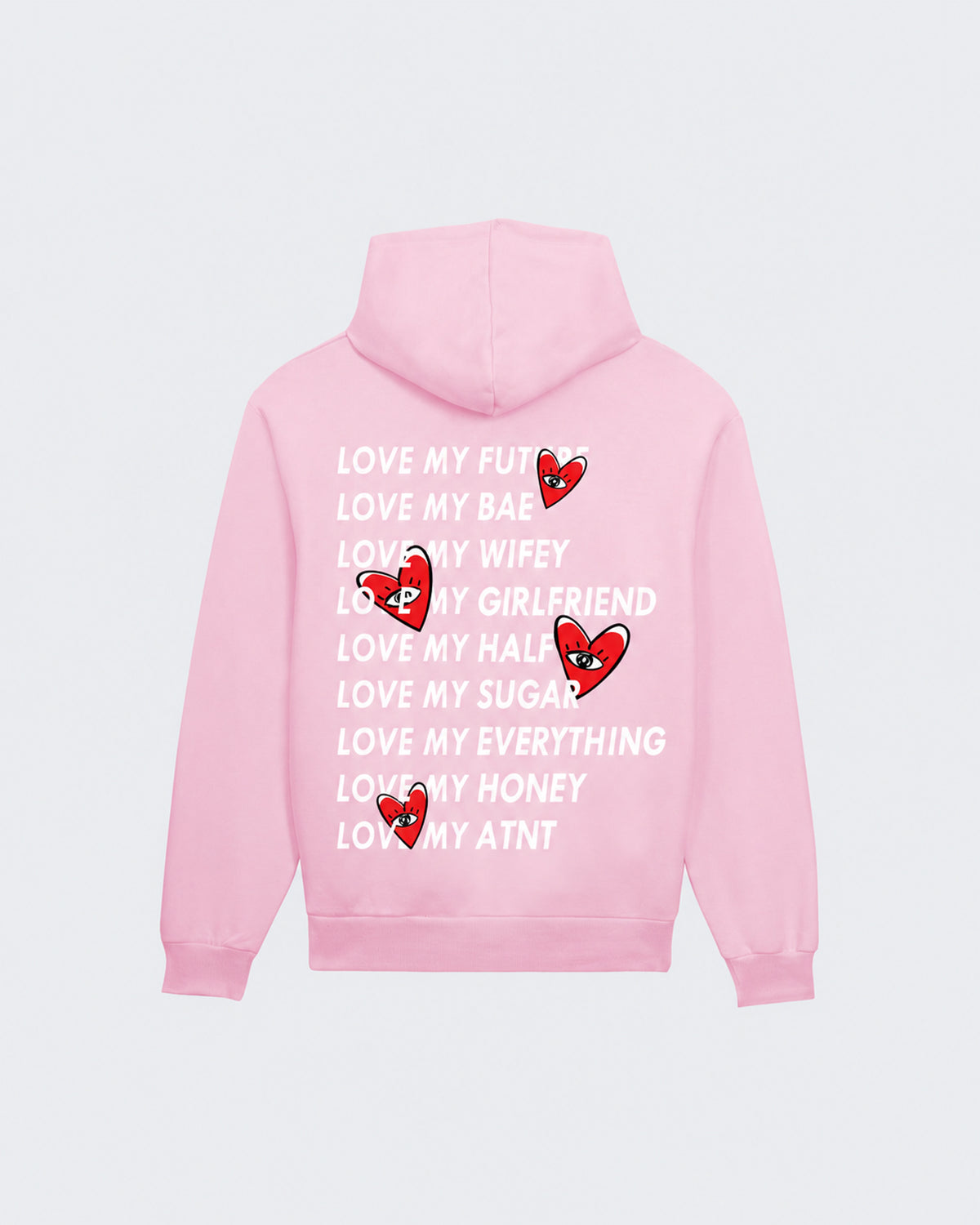 ATNT Paris — Love Heart rose clair — mockup dos à plat, fond gris clair — Pack studio naturel