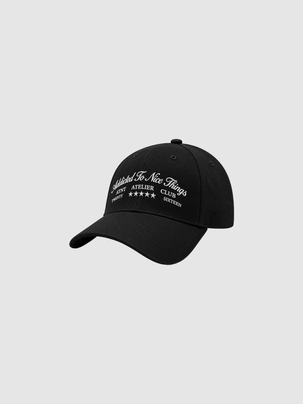 Casquette noire ATNT PARIS Addicted To Nice Things vue trois quarts